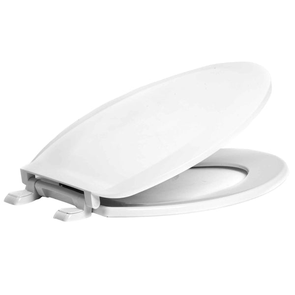 Siège de toilette, commercial, allongé, blanc main image 1