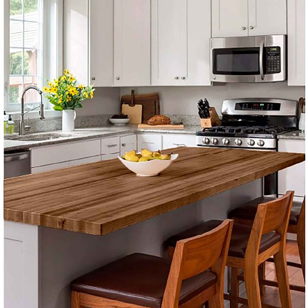 Walnut Stained Larch Wood Countertop, 72'' x 25-1/2'' x 1-1/2
