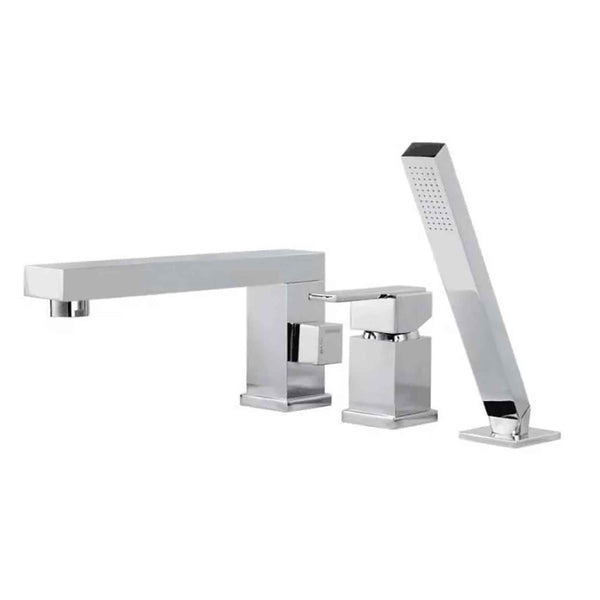 Roman Tub Faucet With Handheld Shower 3-Handle Deck Mount Bathtub Faucet Set - On Sale - Bed Bath & Beyond - 36992963