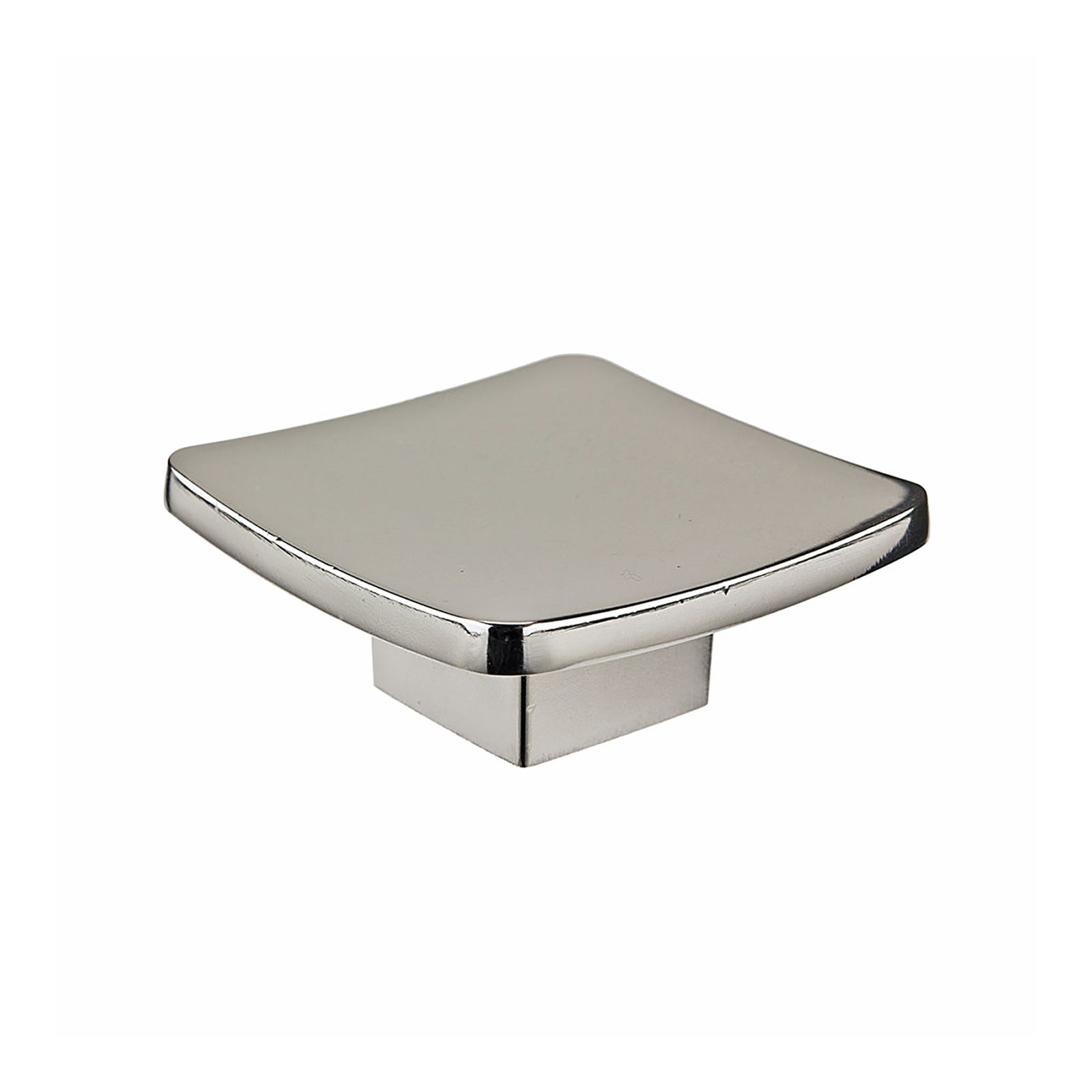 Bouton contemporain en métal nickel poli, # 8609