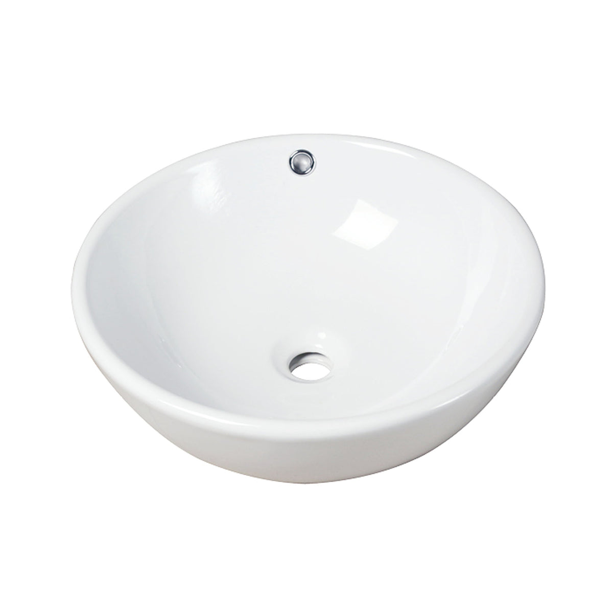 Lavabo de surface de style vase rond, blanc