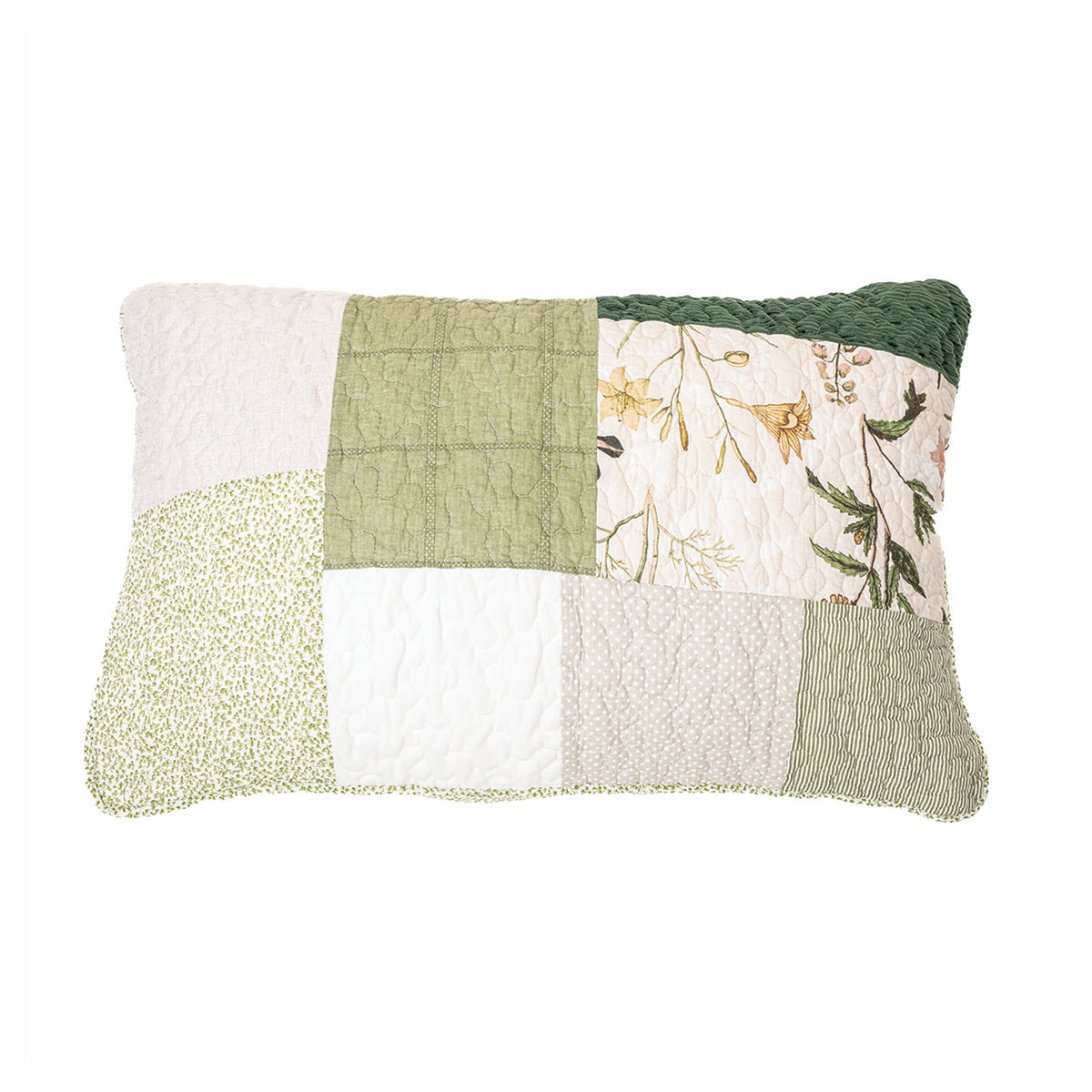 Couvre-oreiller Patchwork Fenouil, double-queen