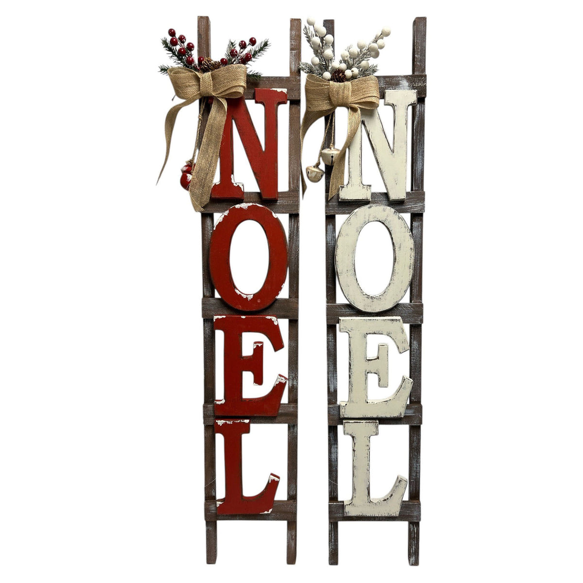 Échelle décorative en bois avec inscription NOËL, choix entre 2 modèles