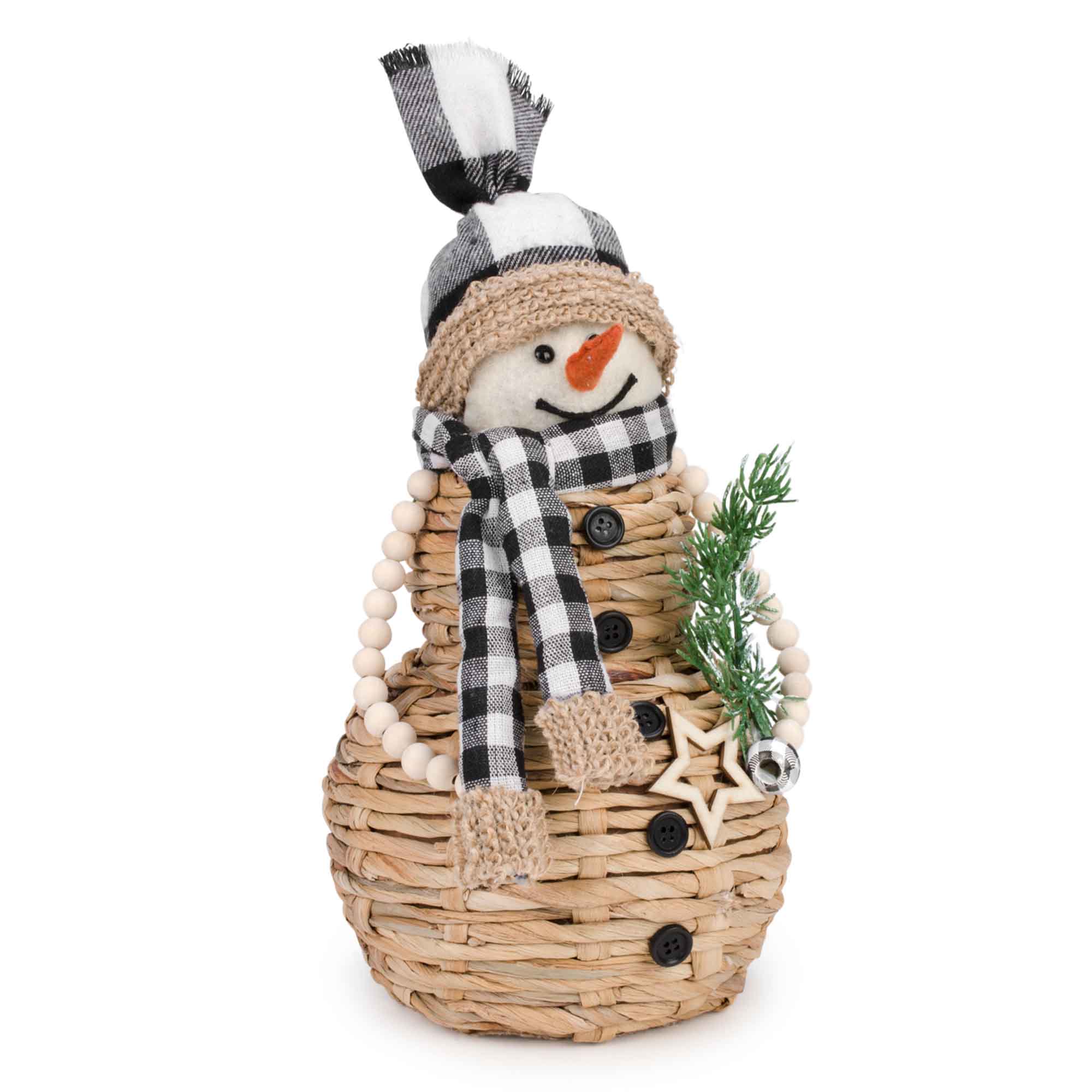 Bonhomme de neige en rotin, 12"