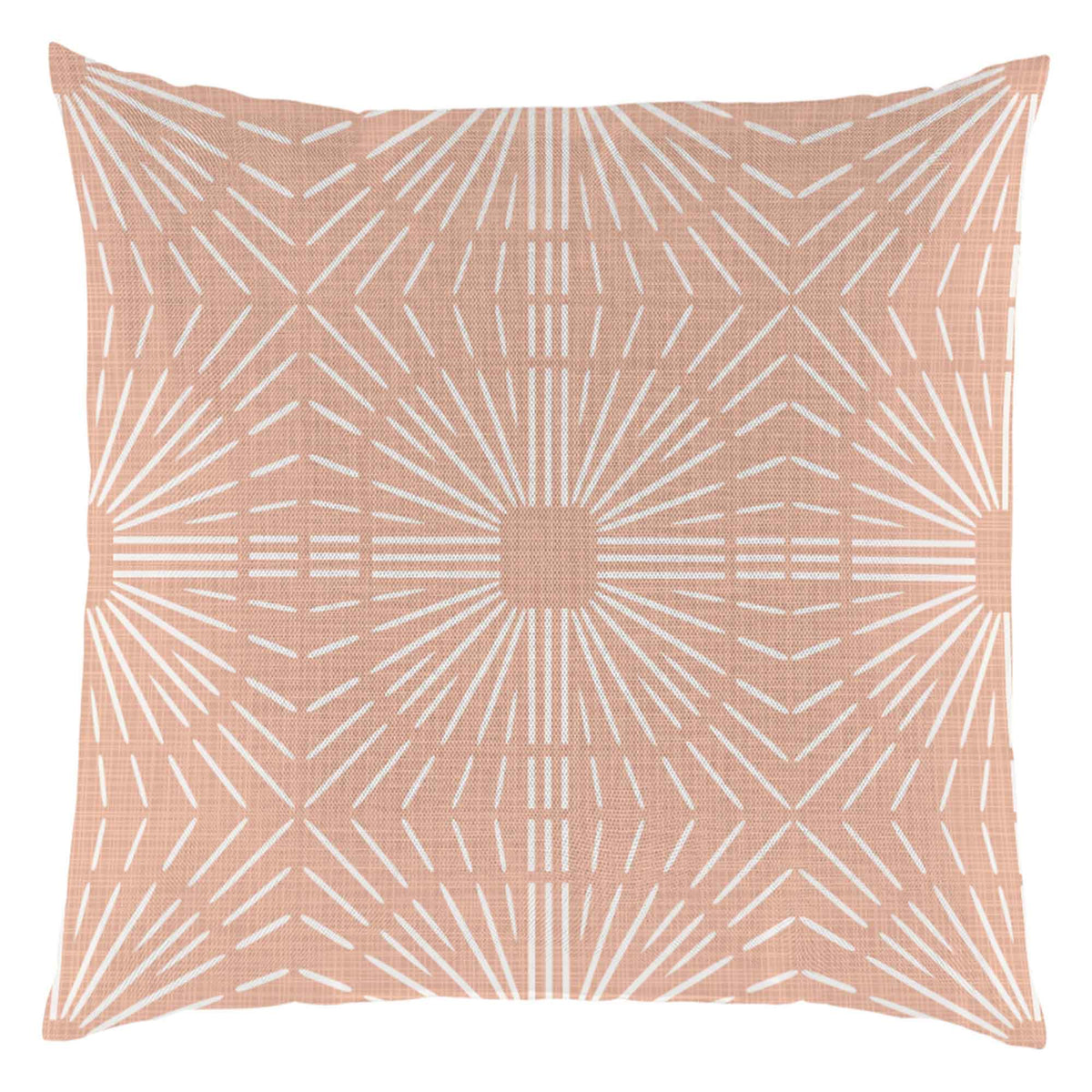 Coussin d'extérieur imprimé et tissé, 17,7'' x 17,7'' (géométrique pêche)