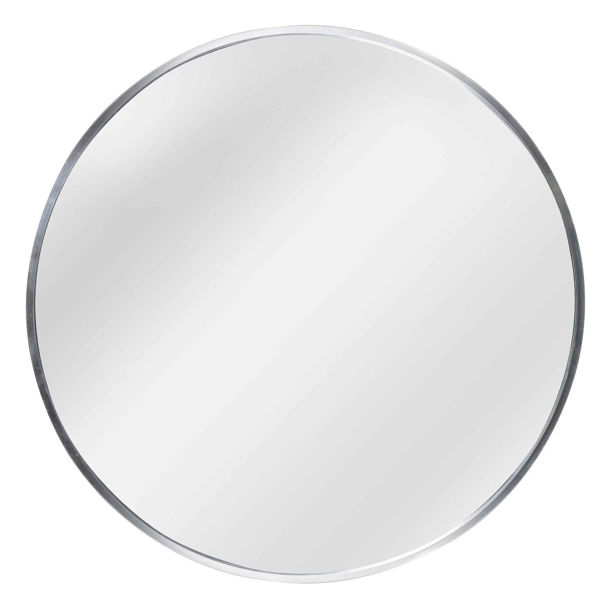 Miroir rond avec cadre en aluminium de 23,6&quot;, argent