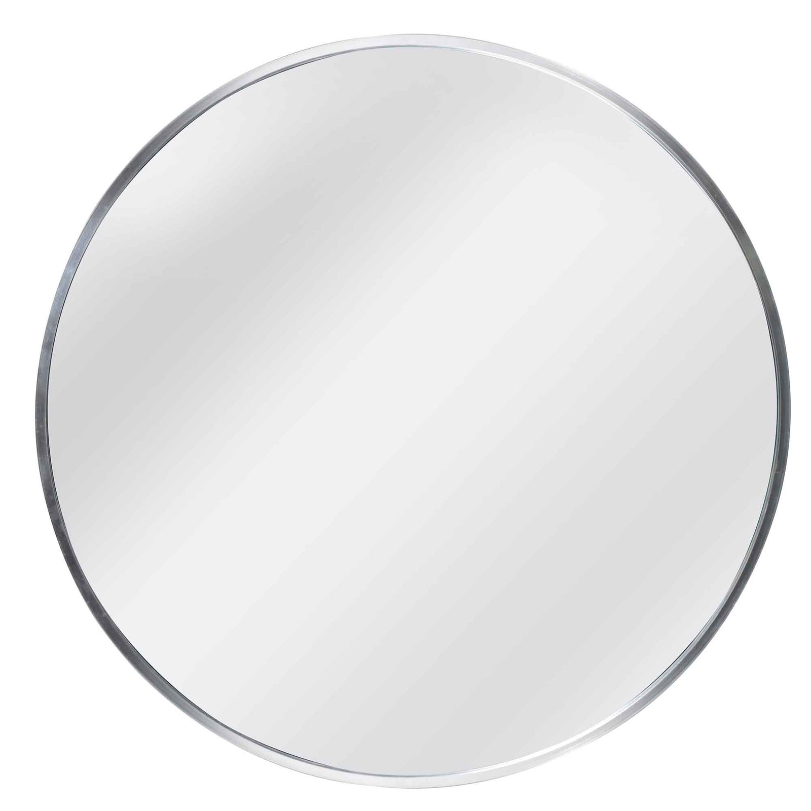 Miroir rond avec cadre en aluminium de 23,6", argent