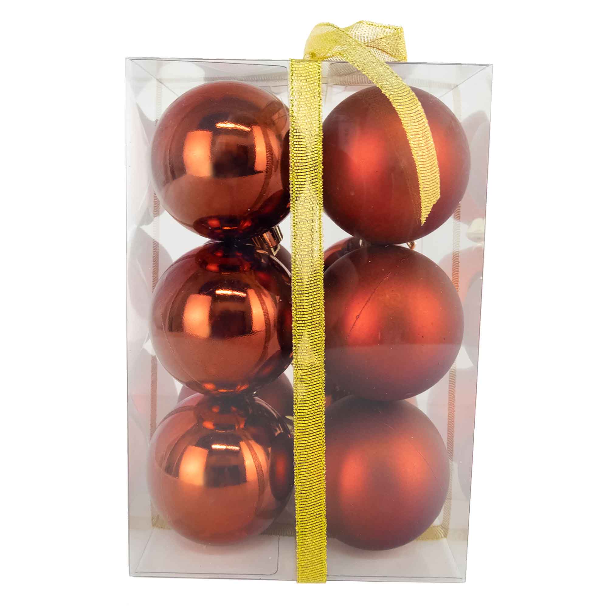 Ensemble de boules de Noël de 2,36", rouge bordeaux