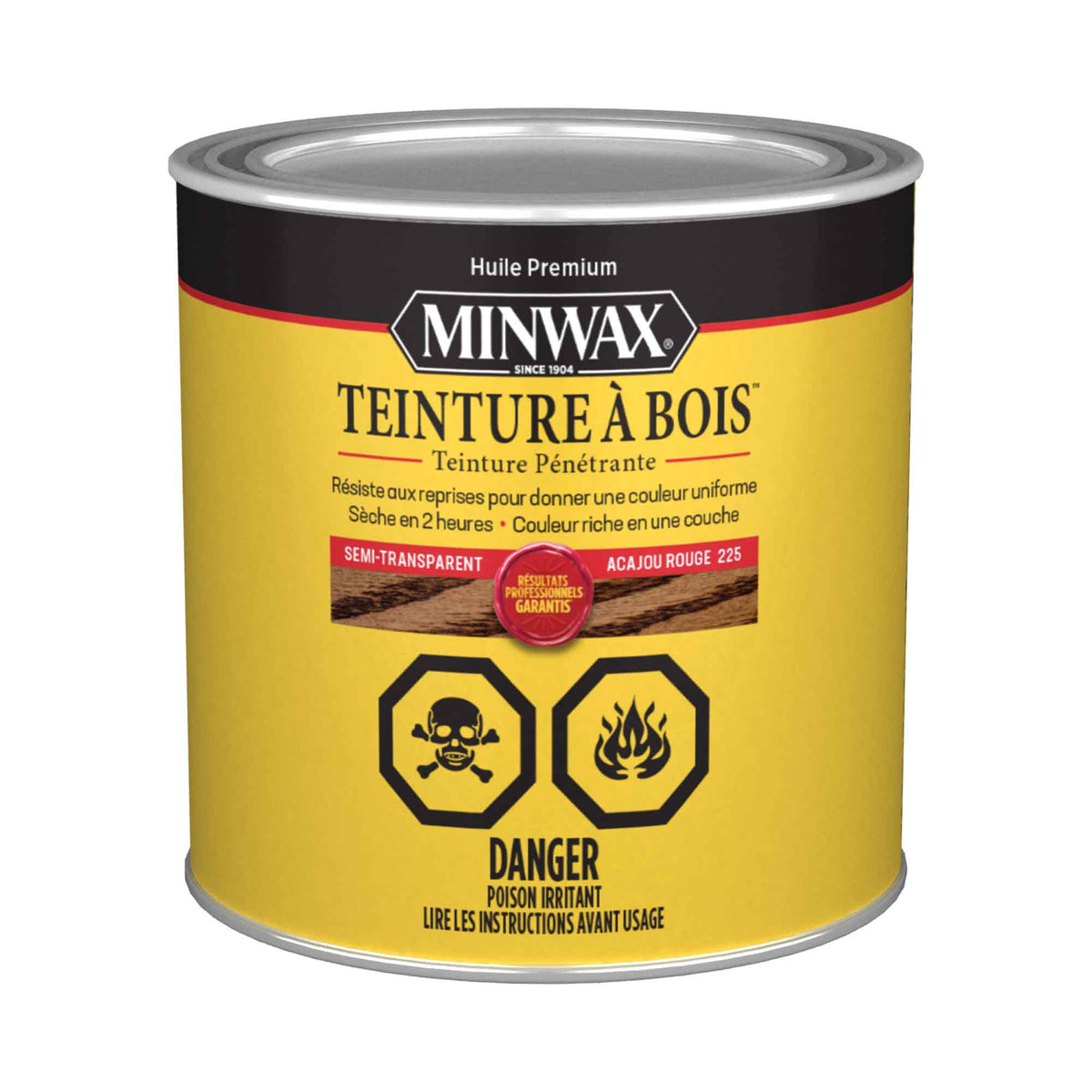 Minwax teinture à bois semi-transparent acajou rouge, 236 ml