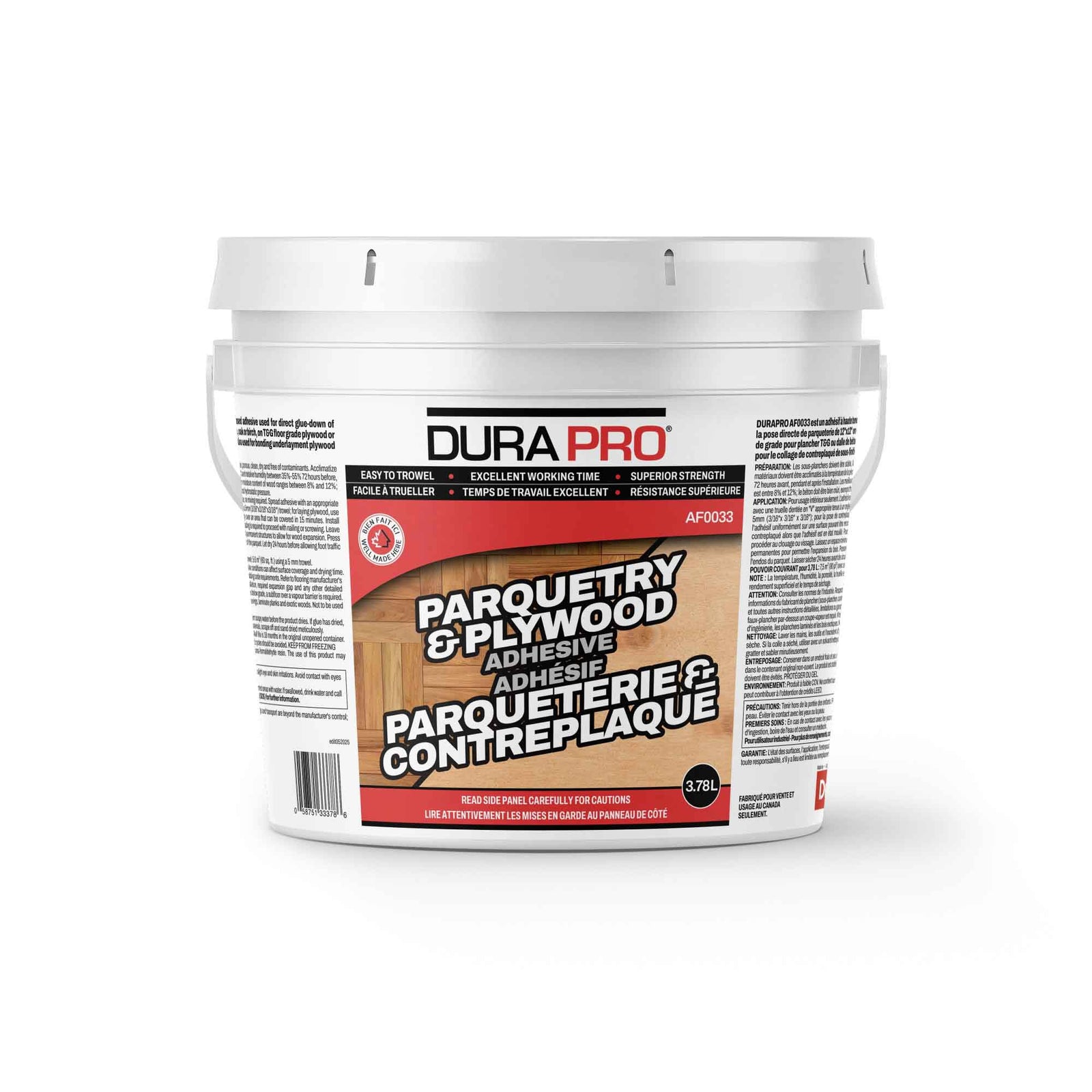 Adhésif pour parqueterie et contreplaqué, 3,78 L