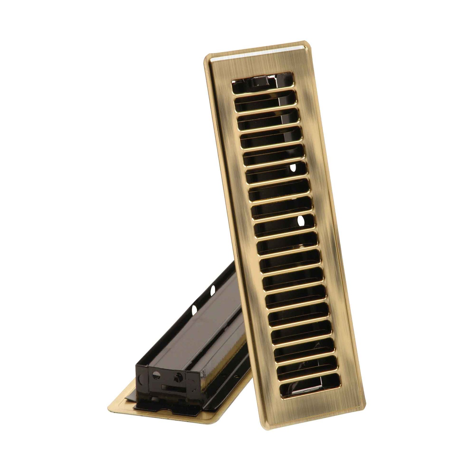 Registre de plancher en laiton antique, 3" x 10"