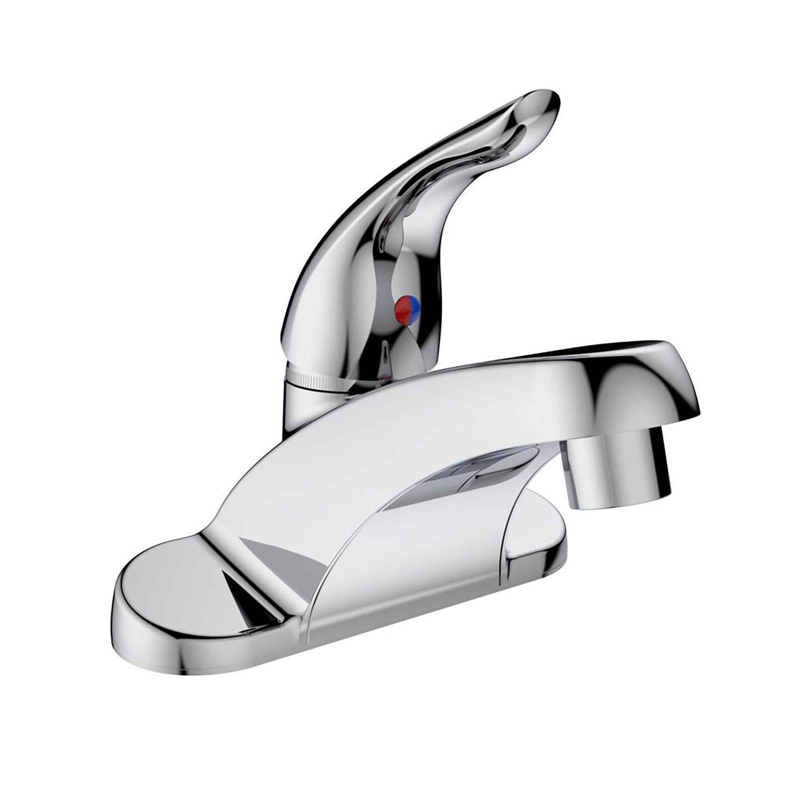 Robinet de salle de bain à 1 poignée au fini chrome poli, 4"