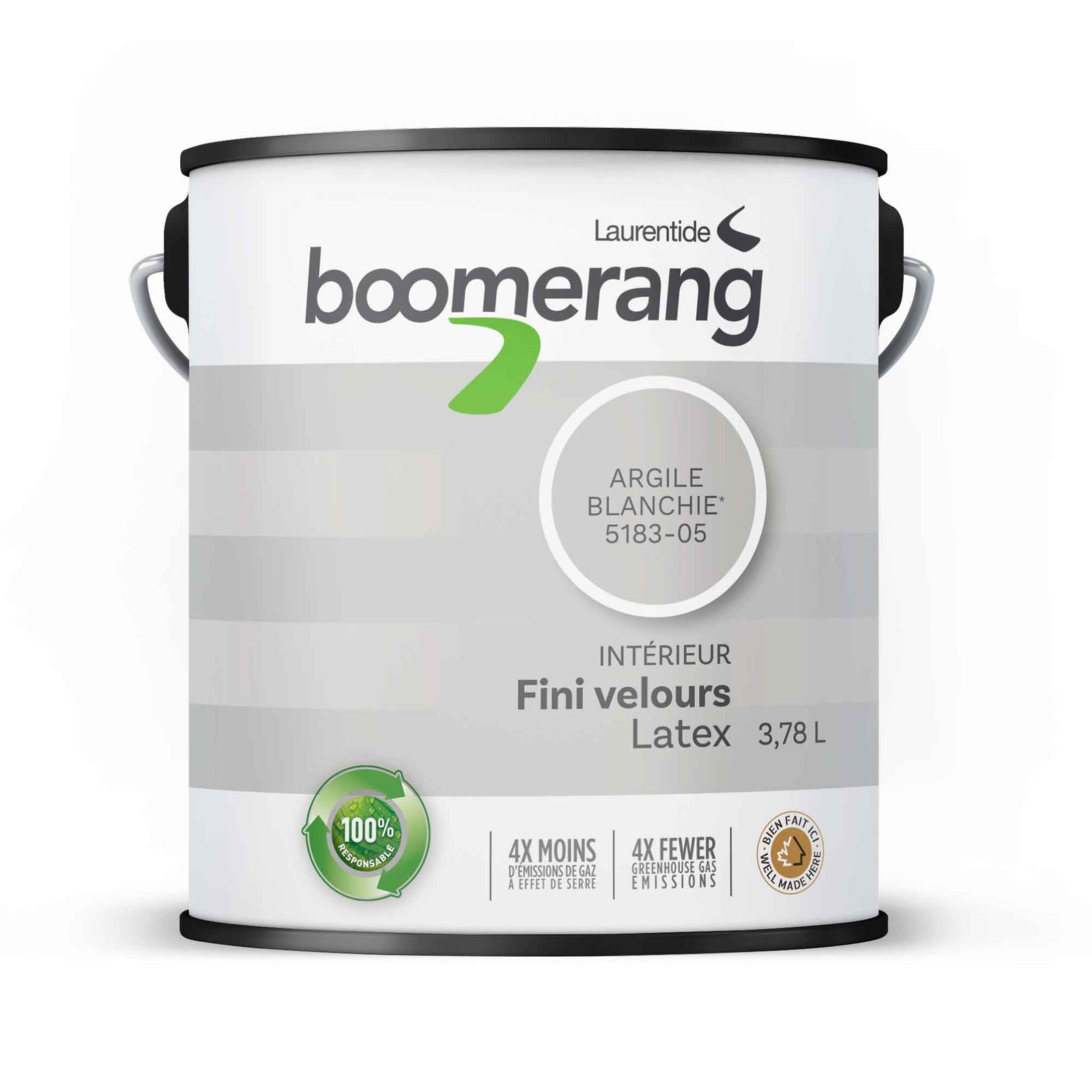 Peinture d’intérieur velours argile blanchie, 3,78 L