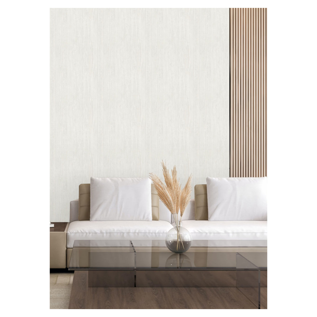 Papier peint adhésif à effet bois de cerisier, 20,5" x 18' (crème)