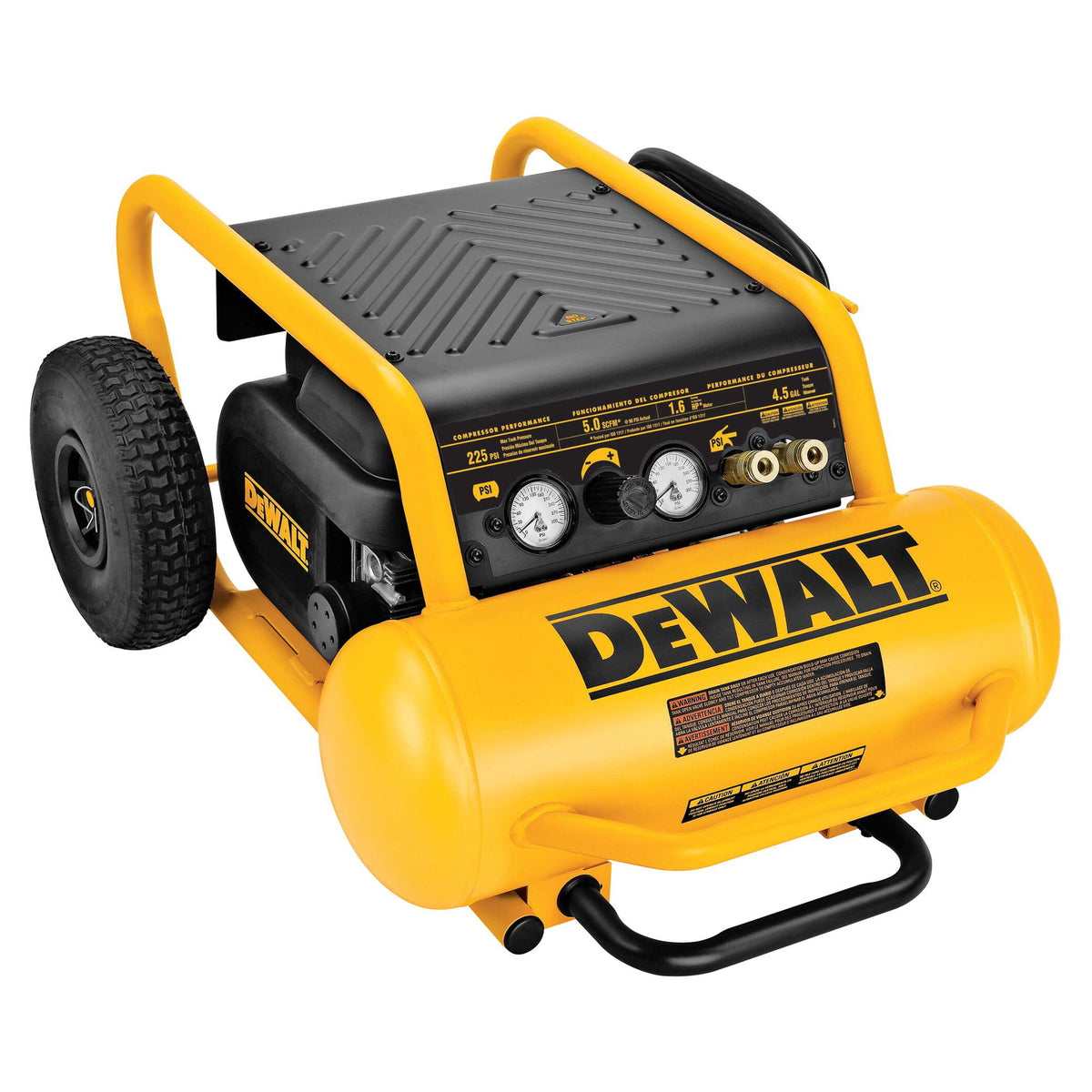 Compresseur continu électrique et portatif de 1,6 HP et 225 psi, 4,5 gallons