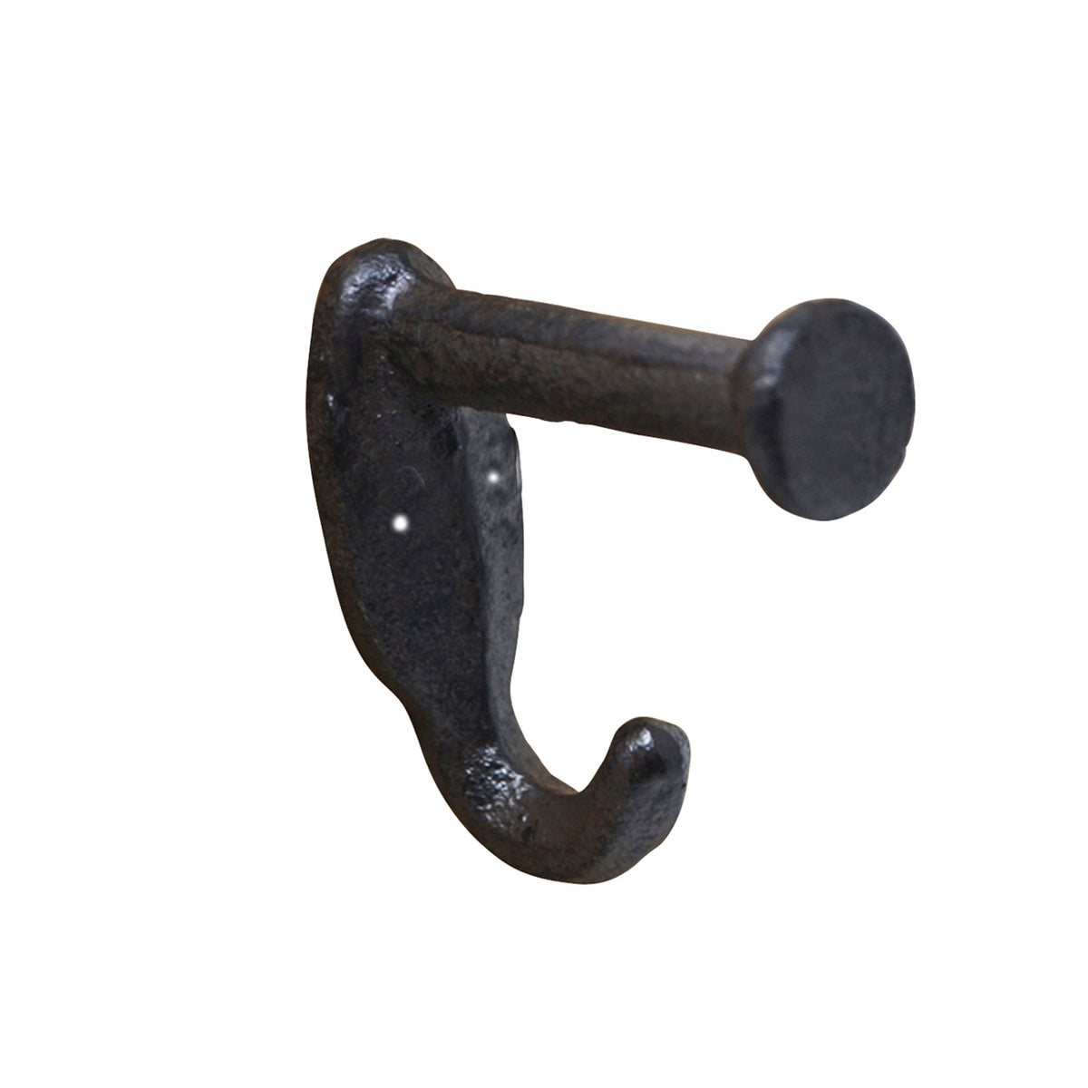 Crochet décoratif en fonte avec tête de clou, 1" x 2,4" x 2,75" (brun)