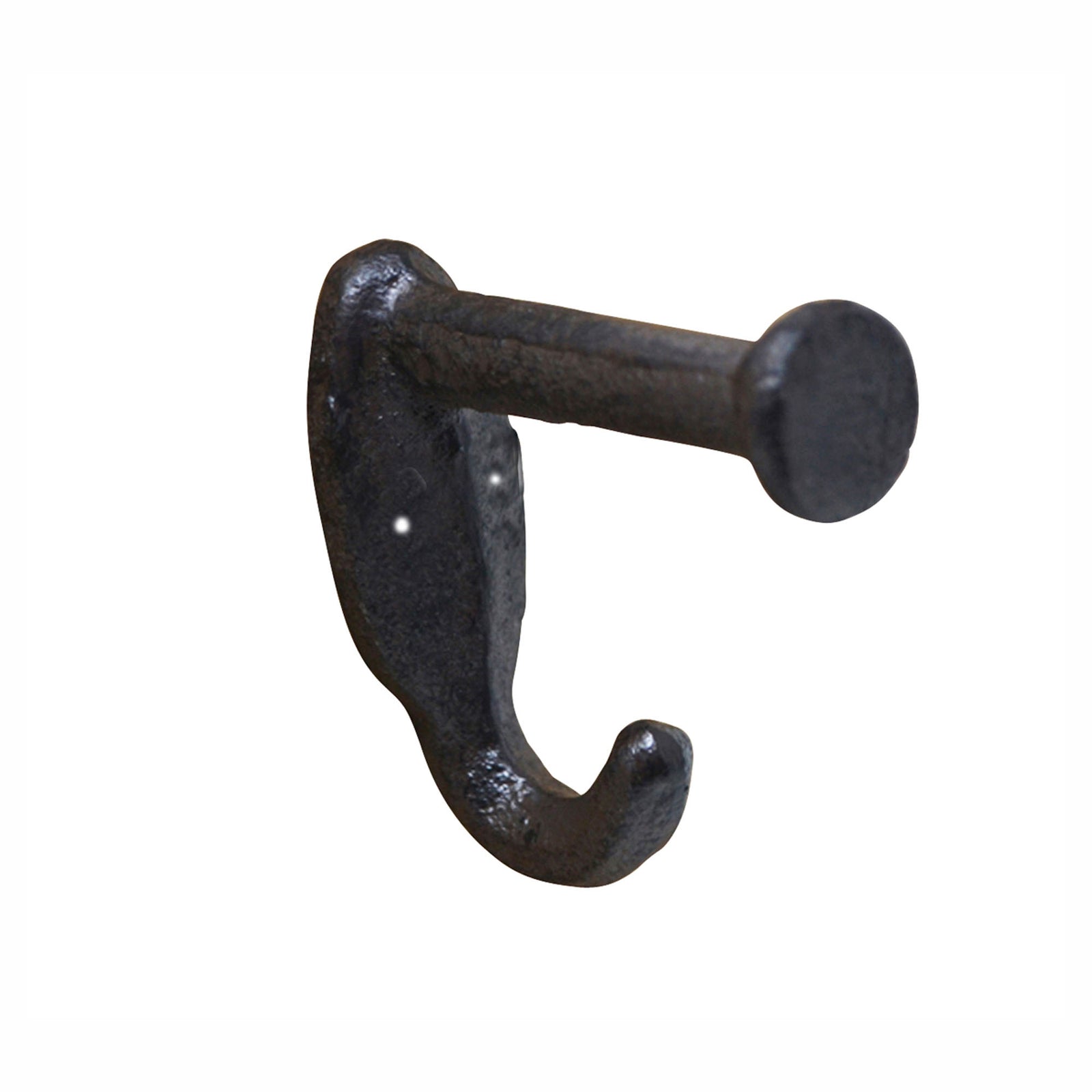 Crochet décoratif en fonte avec tête de clou, 1" x 2,4" x 2,75" (brun)