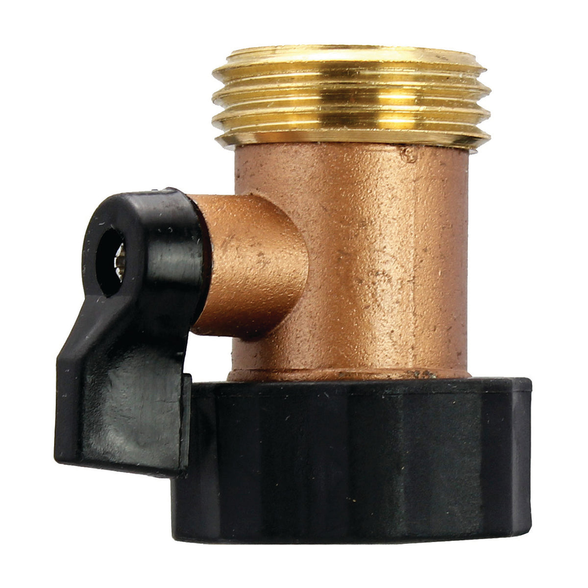 Robinet d’arrêt à 1 voie en laiton pour boyau d'arrosage, 5/8"