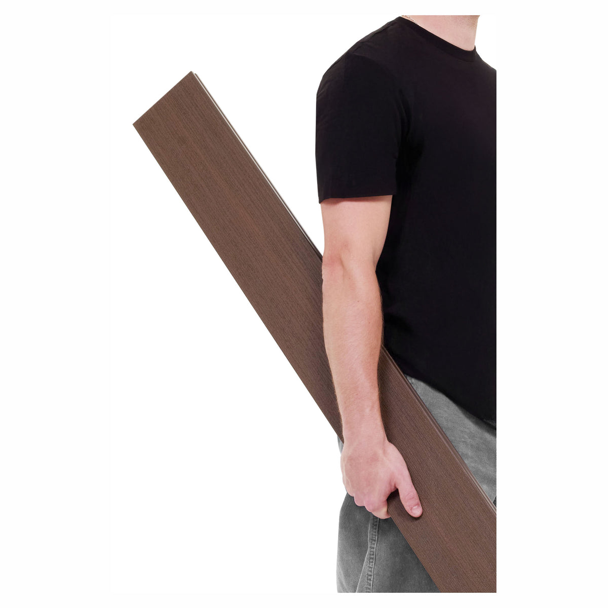 Planche de composite pour clôture de 1" x 5,3" x 6', brun écorce (4 unités)