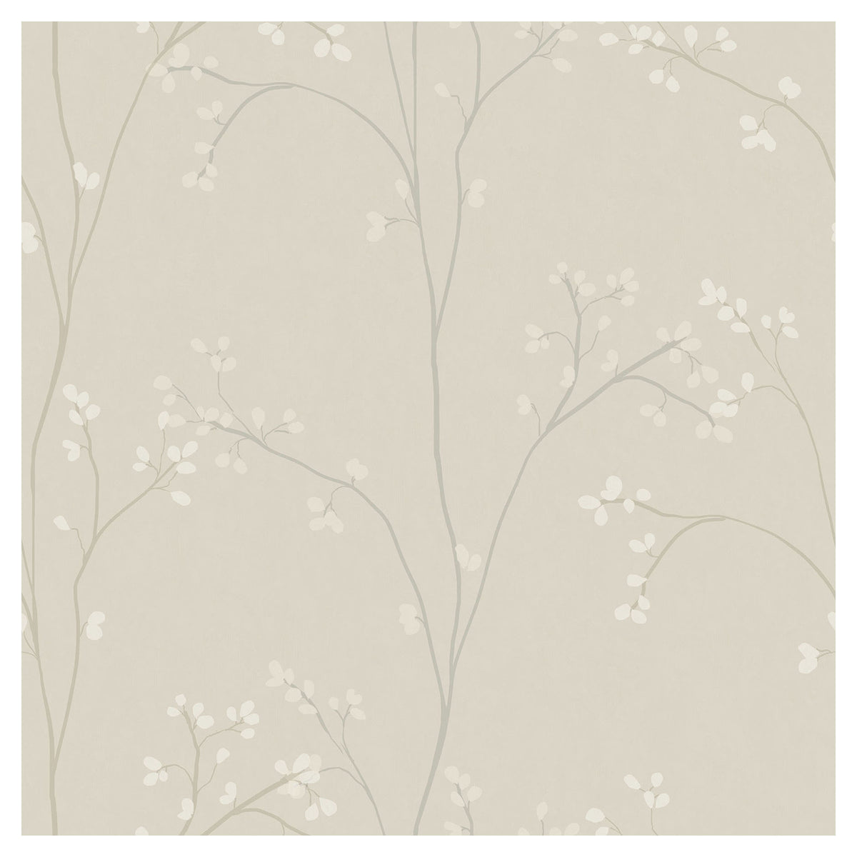 Papier peint adhésif à rayures florales, 20,5" x 18' (beige) 