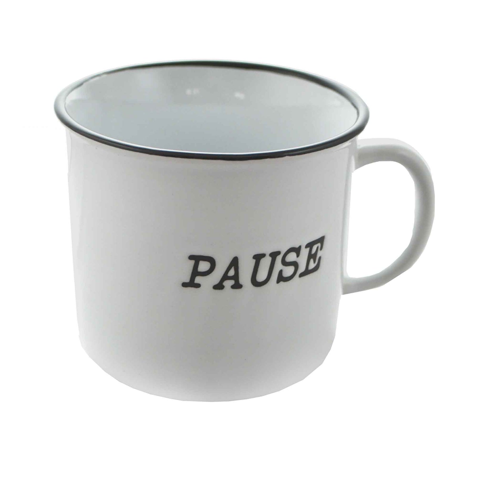 Tasse de céramique avec écriture en français "PAUSE"