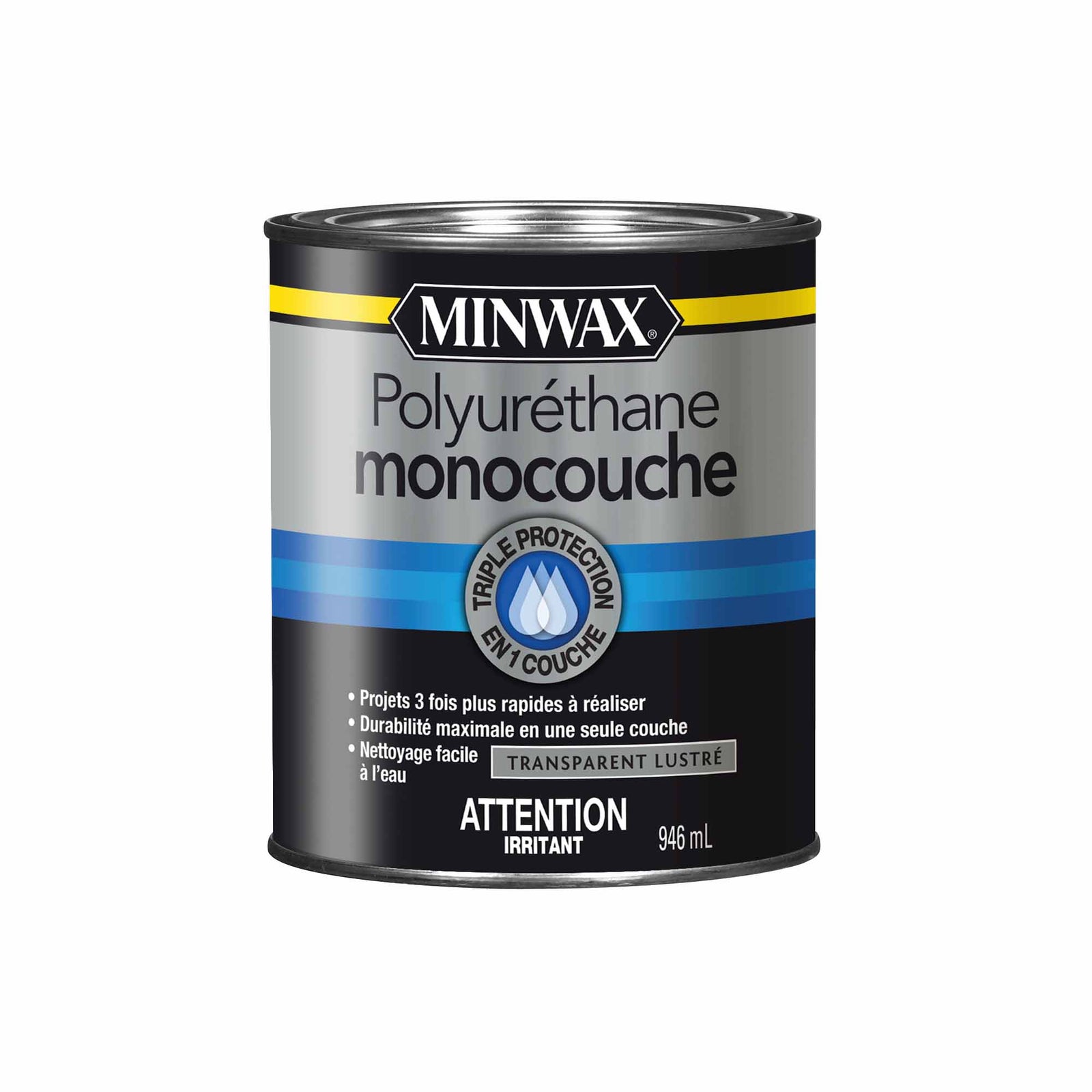 Minwax polyuréthane monocouche transparent lustré, 946 ml
