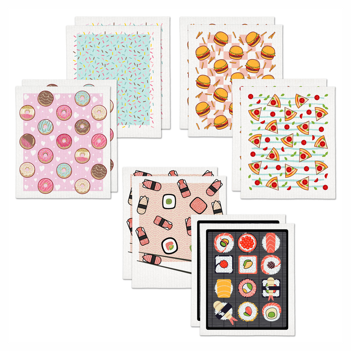 Chiffons à vaisselle suédois, 4 pièces (choix entre 3 ensembles)