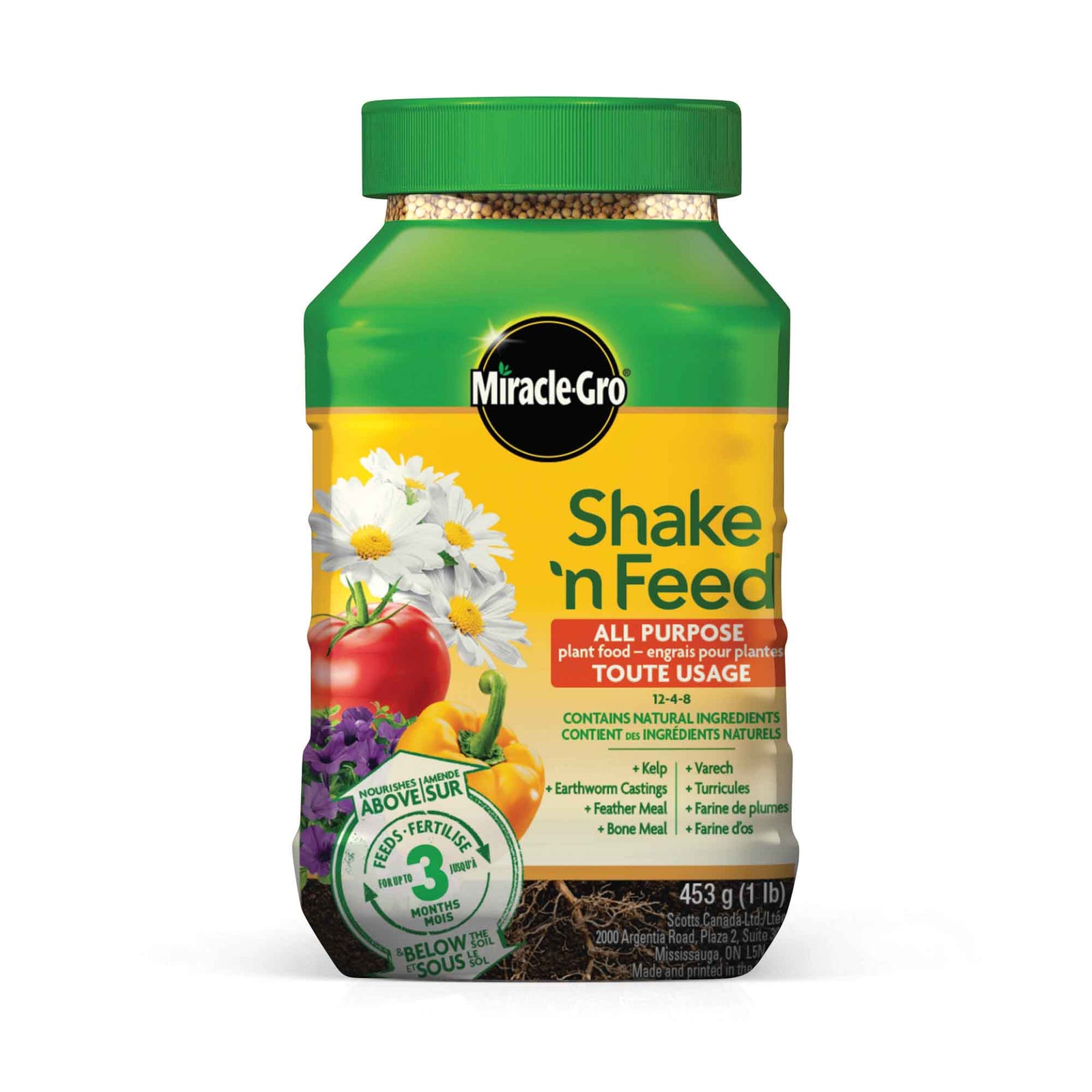 Miracle-Gro Shake 'n Feed Engrais tout usage pour plantes 12-4-8, 453 g