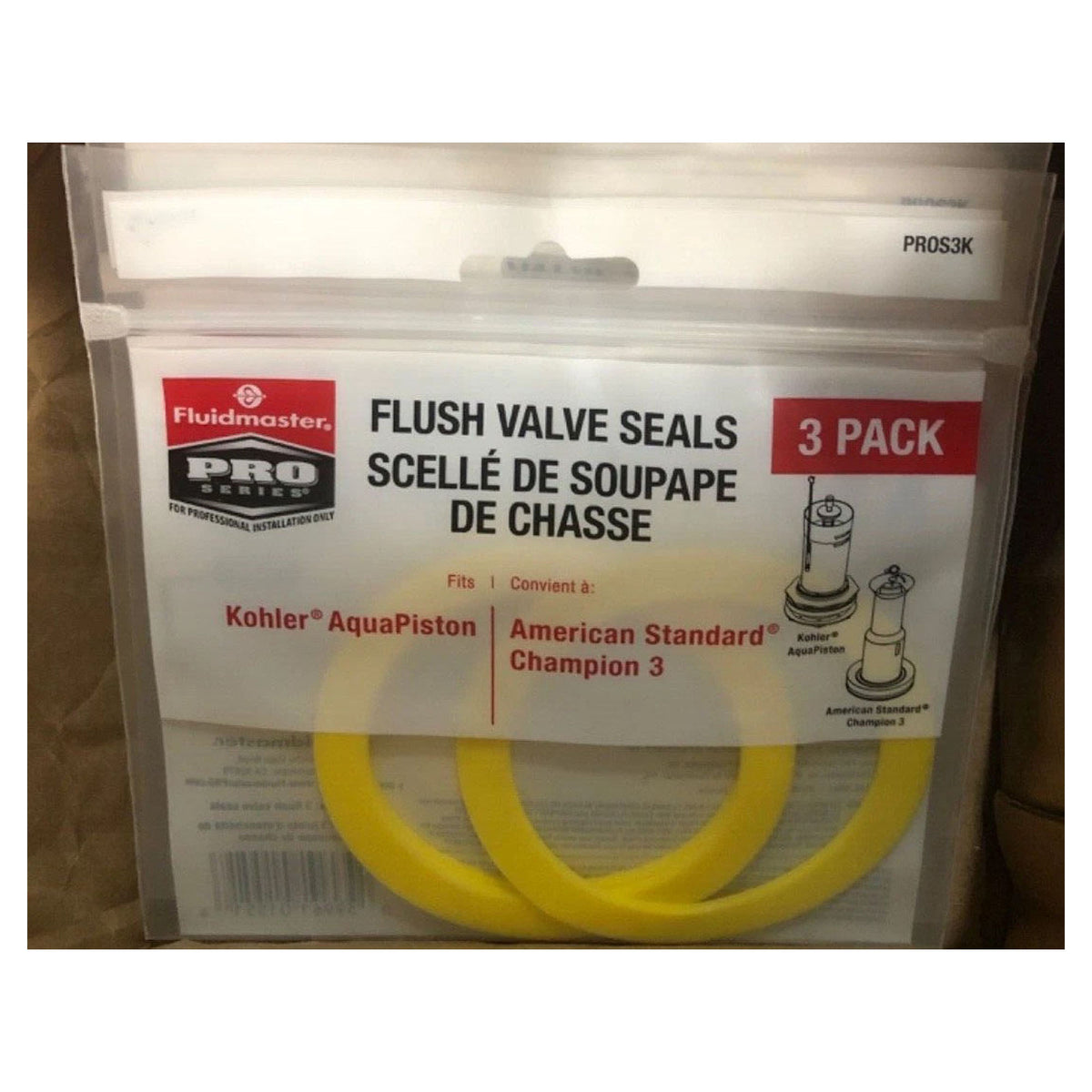 Joint de remplacement pour soupape de chasse d'eau, jaune (3 unités) 