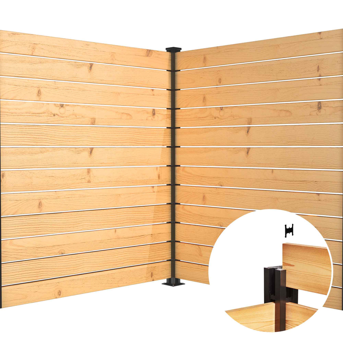 kit de poteau de coin B6 en aluminium noir, 72" 