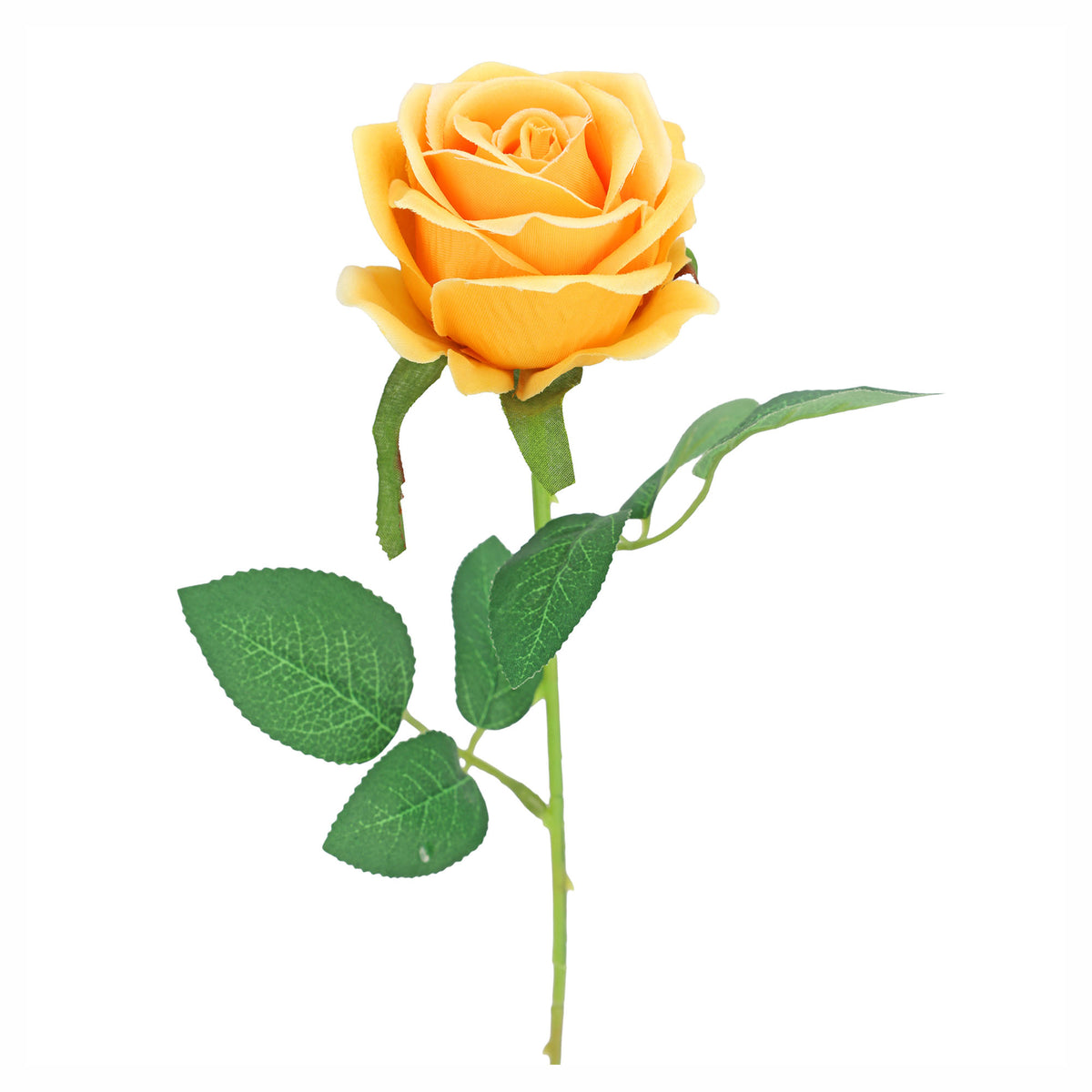 Rose artificielle sur tige, 20,47" (jaune)