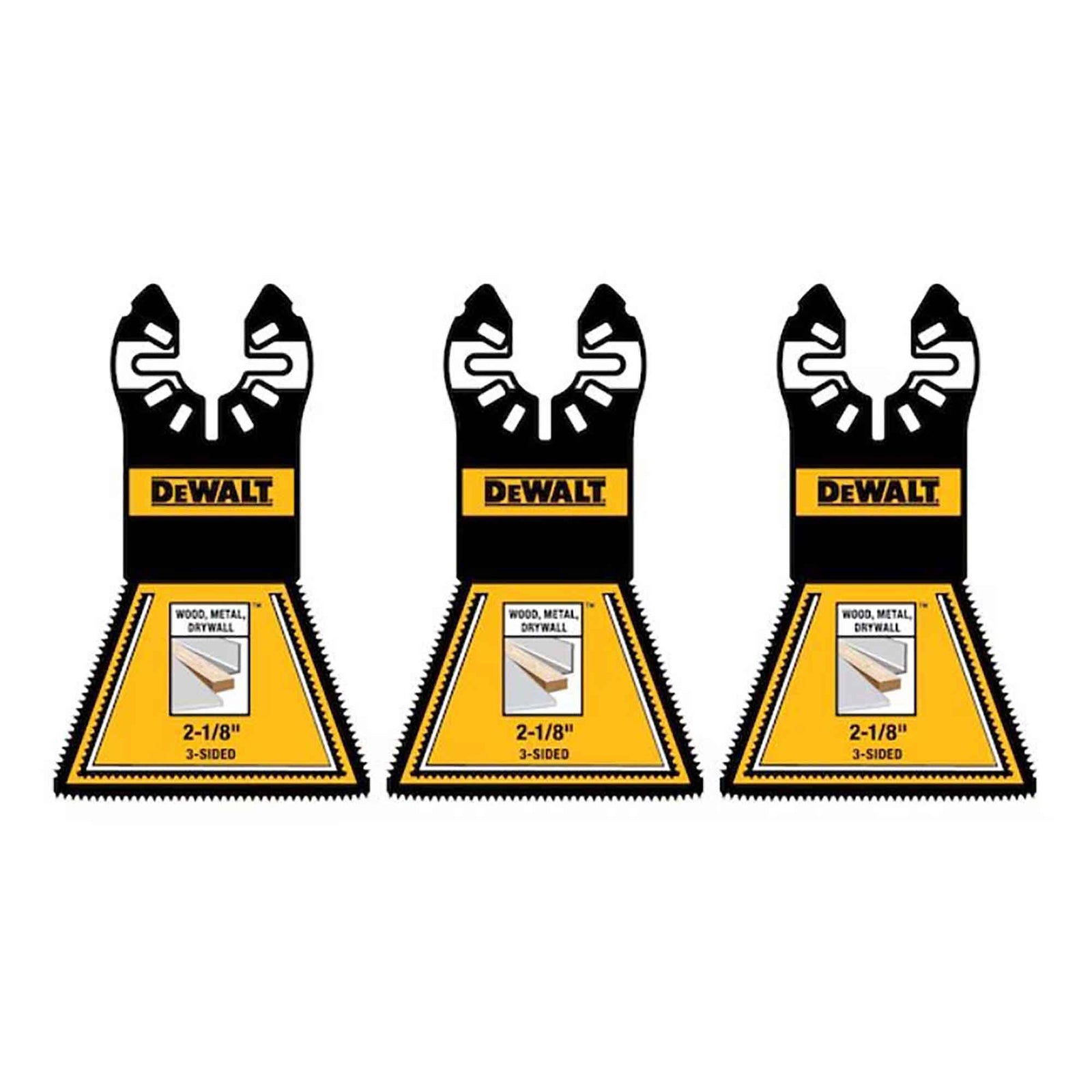 Lame oscillante multiusage à 3 côtés, 2-1/8'' (3 unités)