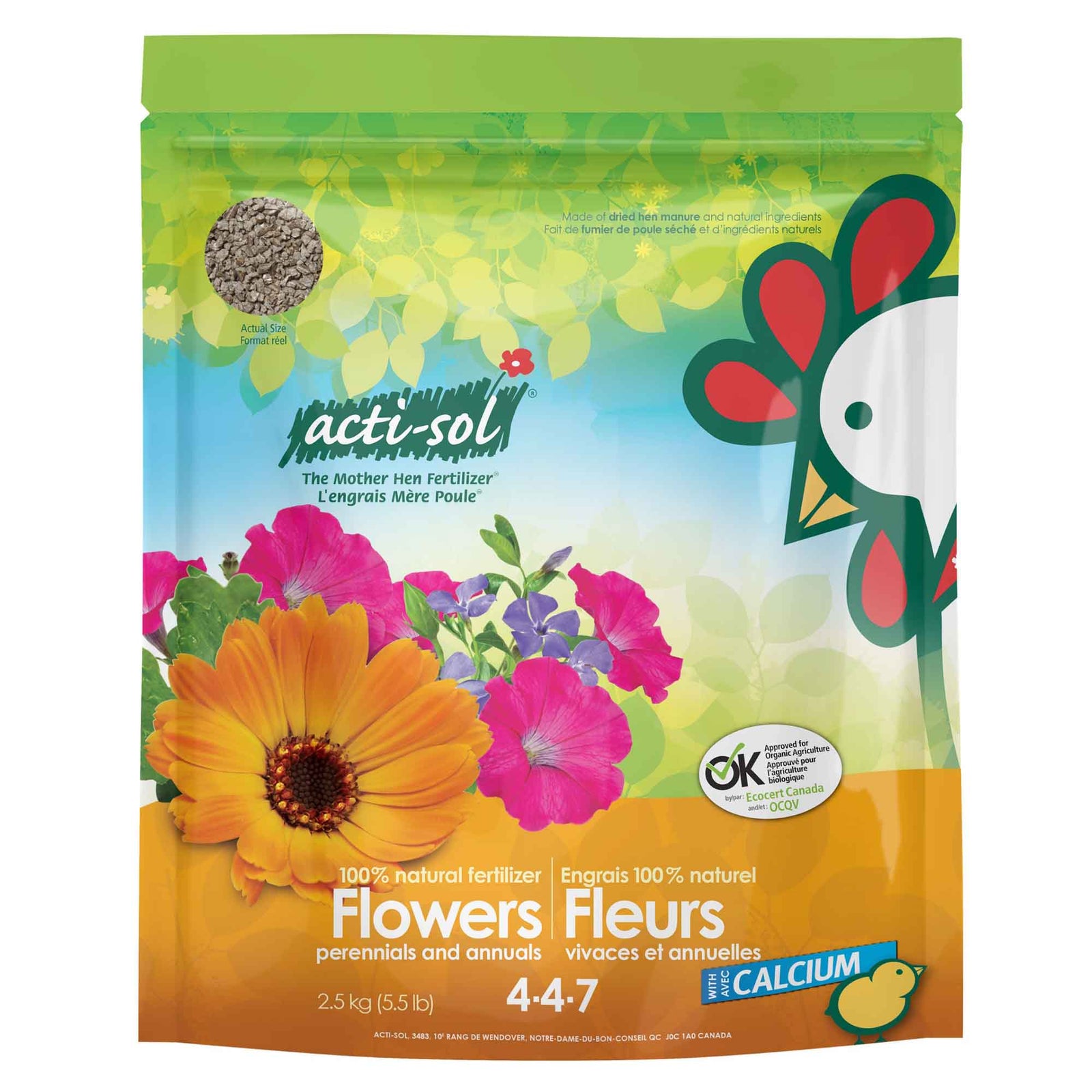 Engrais Mère Poule pour fleurs vivaces et annuelles 4-4-7, 2,5 kg