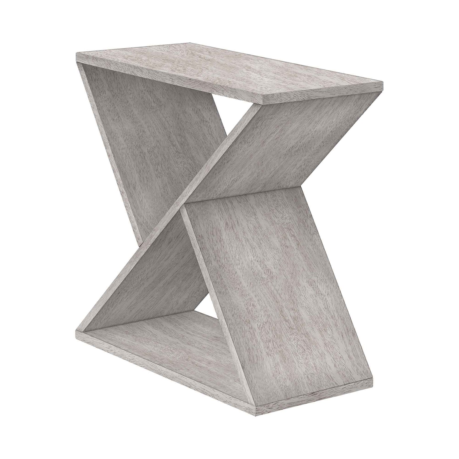 Table d'appoint avec étagère inclinée en gris délavé, 24" x 11,75" x 24,25"