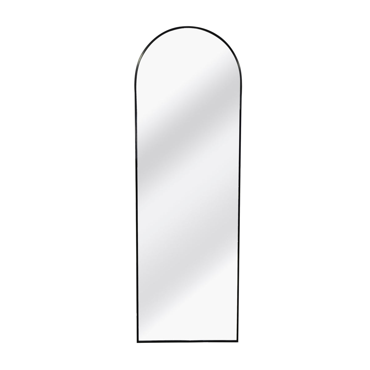 Miroir sur chevalet avec bordure en aluminium noir, 21,7" x 67" 