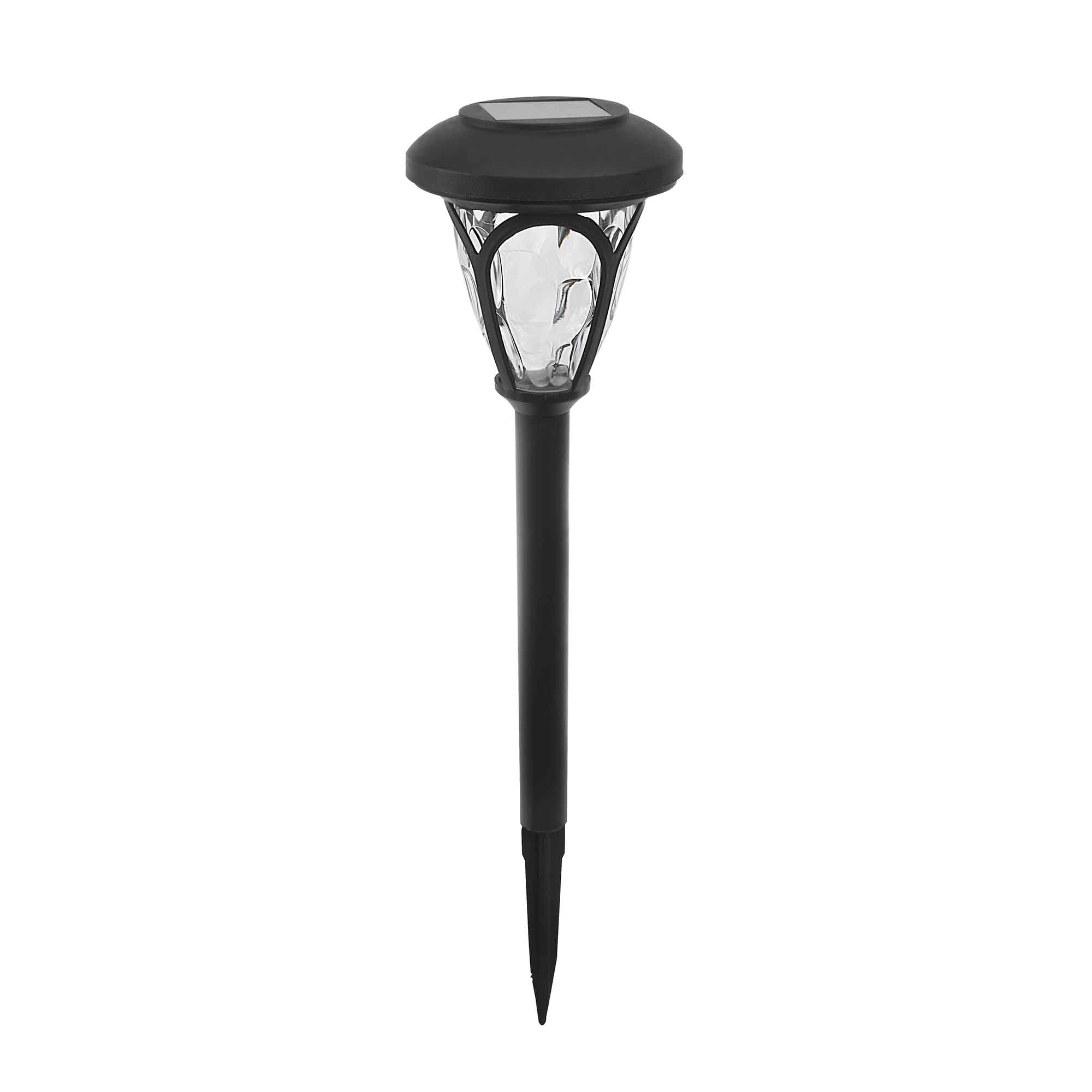 Lampe solaire sur piquet avec lentille texturée, noir