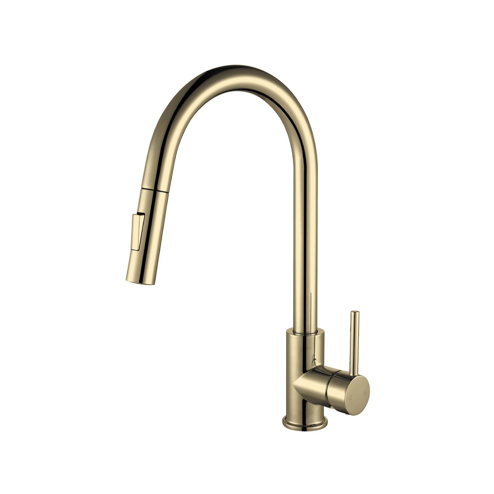 Robinet de cuisine avec bec rétractable à double jet MONROE-GD, or brossé