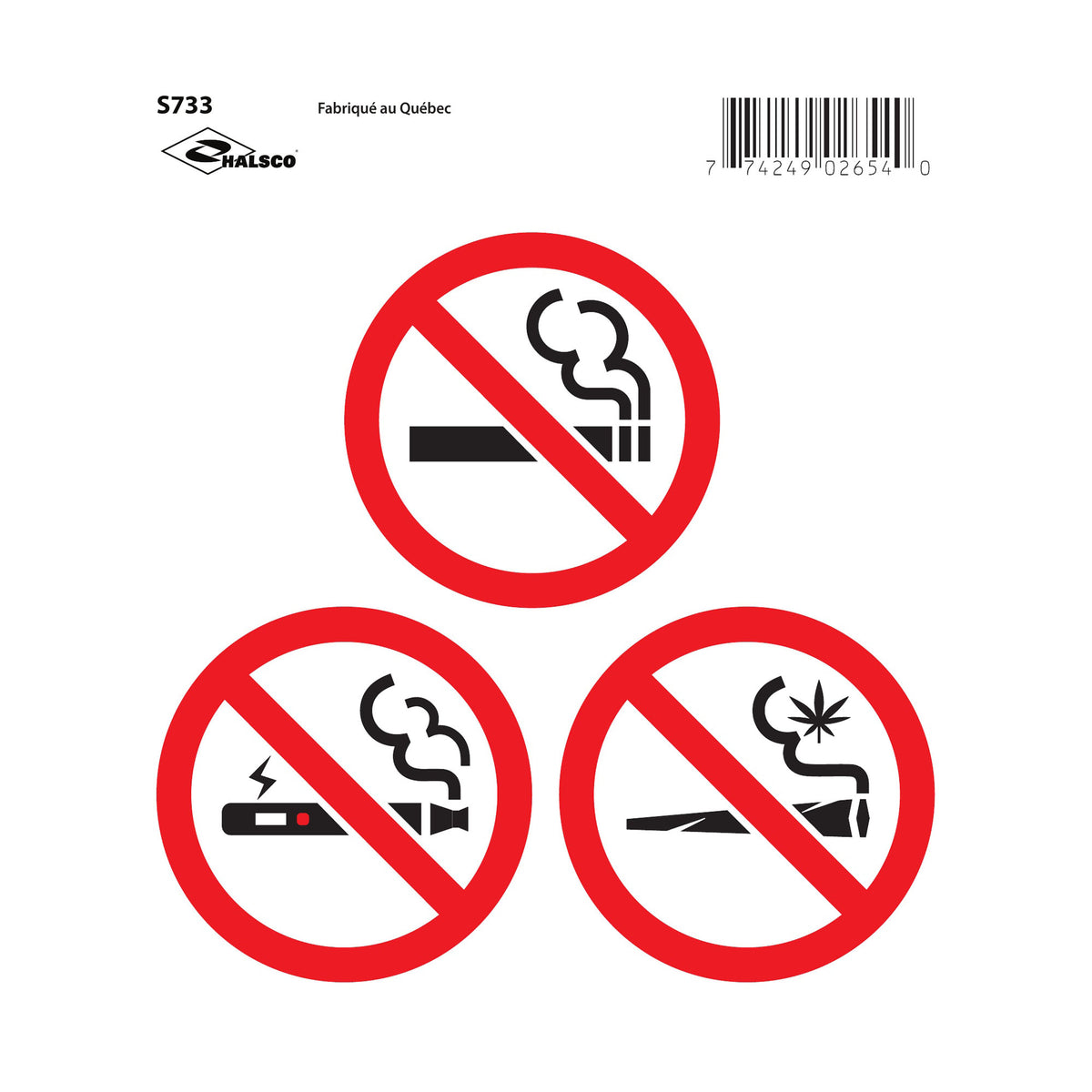 Affiche "Défense de fumer", 6" x 6"