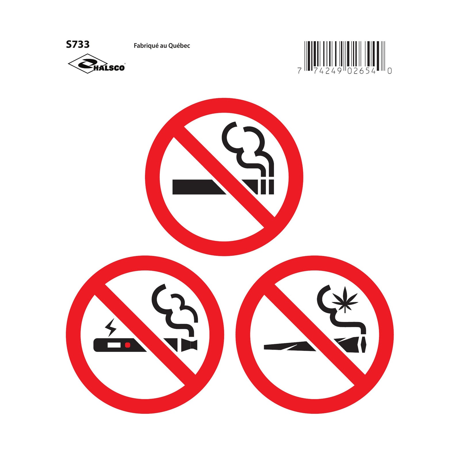 Affiche "Défense de fumer", 6" x 6"