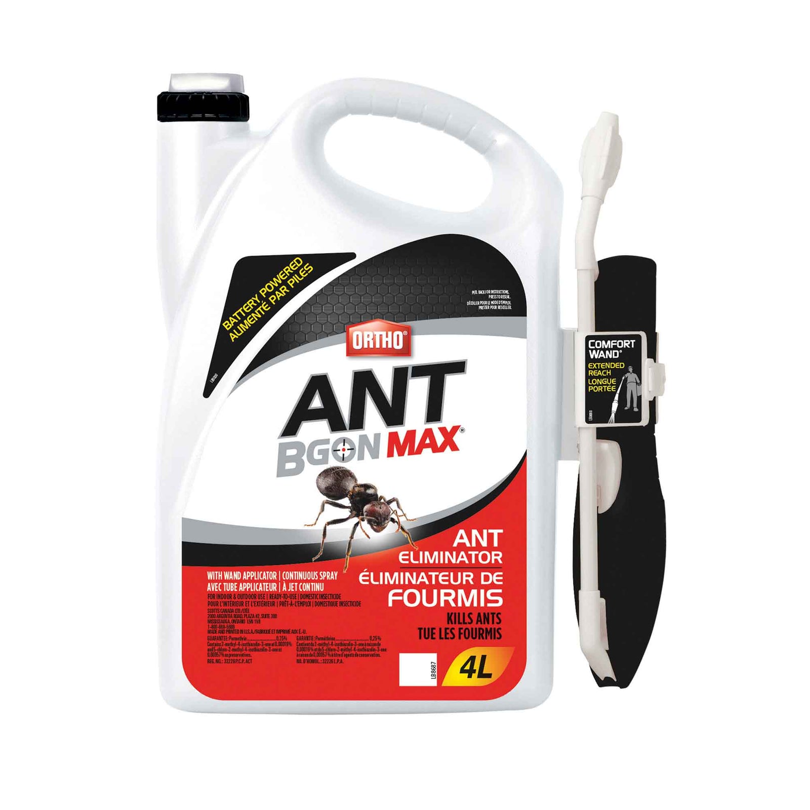 Éliminateur de fourmis avec tube et applicateur à jet continu prêt à l'emploi Ortho Ant B Gon Max, 4 L
