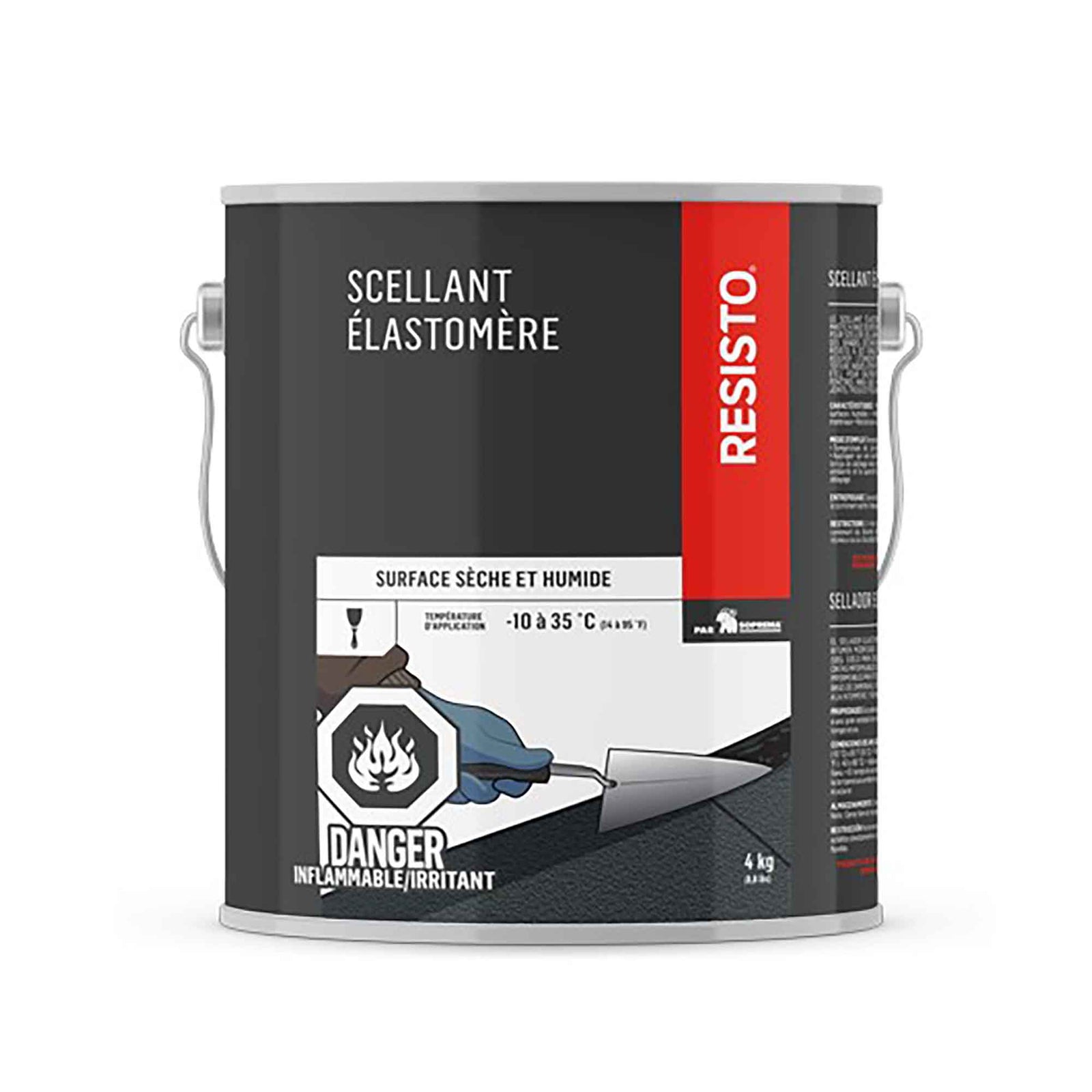 Scellant élastomère noir tout-usage, 3,78 L