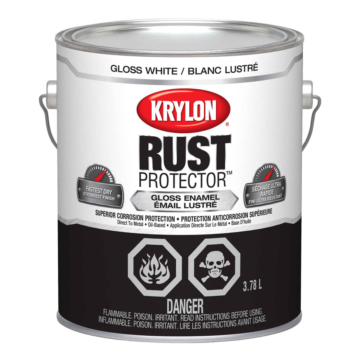 Krylon Rust Protector émail lustré blanc, 3,78 L