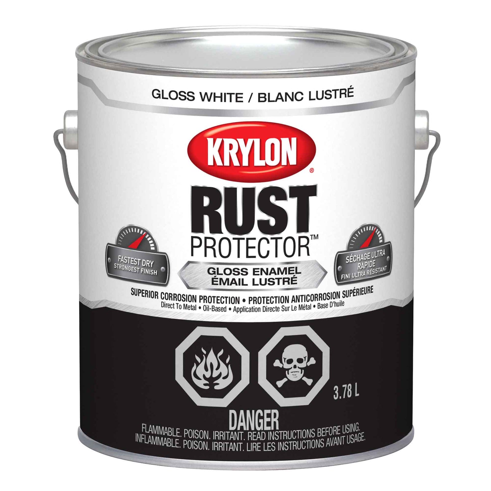Krylon Rust Protector émail lustré blanc, 3,78 L