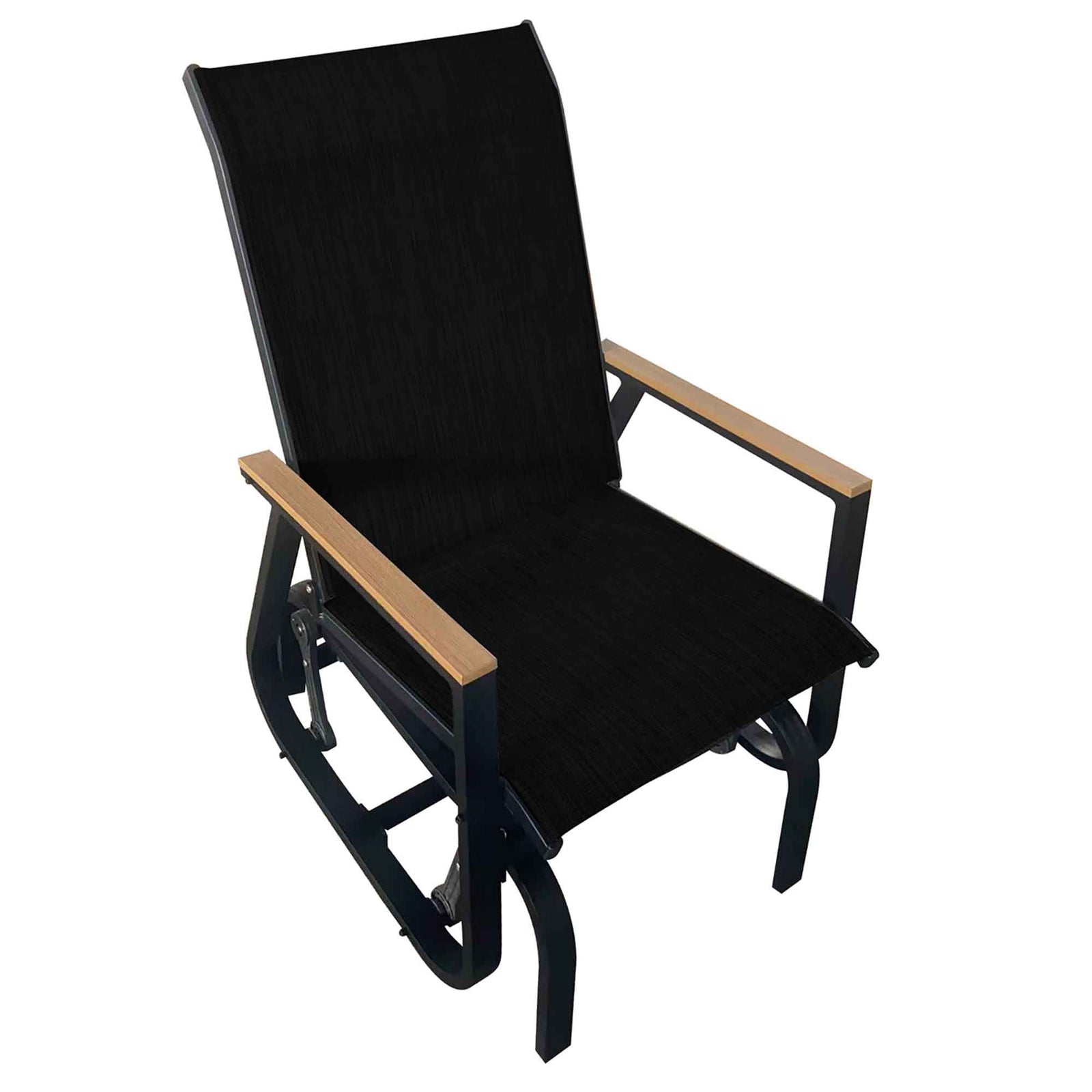 Chaise berçante avec bras en bois Vince, 1 place  