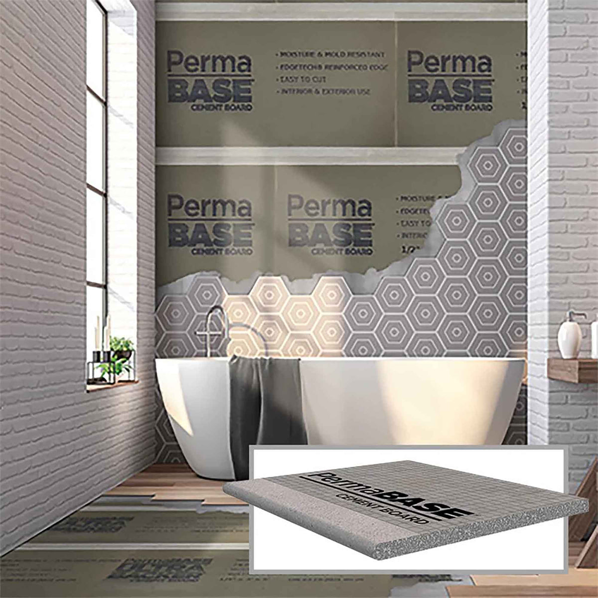 Panneau de béton, 1/2'' x 32'' x 60''