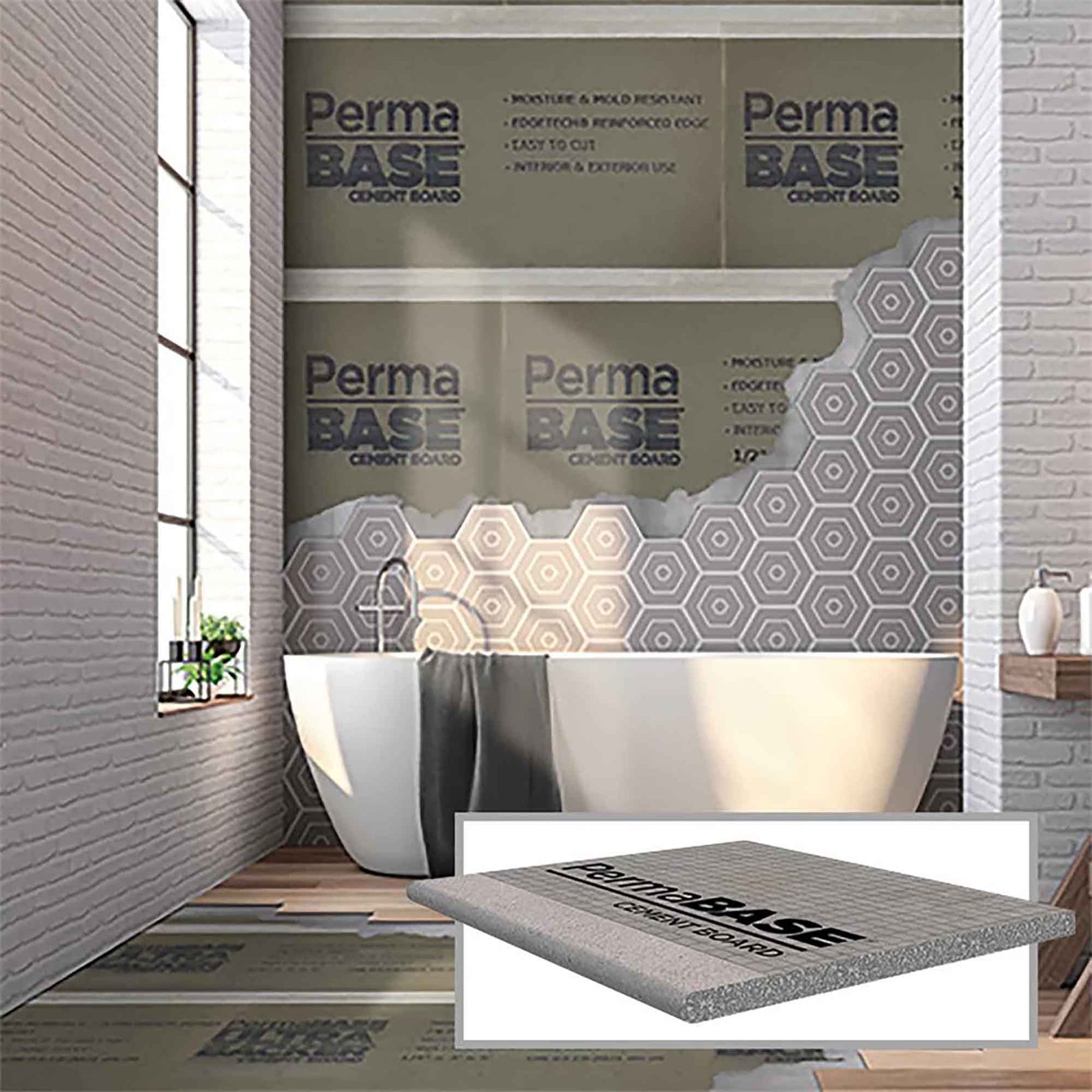 Panneau de béton, 1/2'' x 32'' x 60''