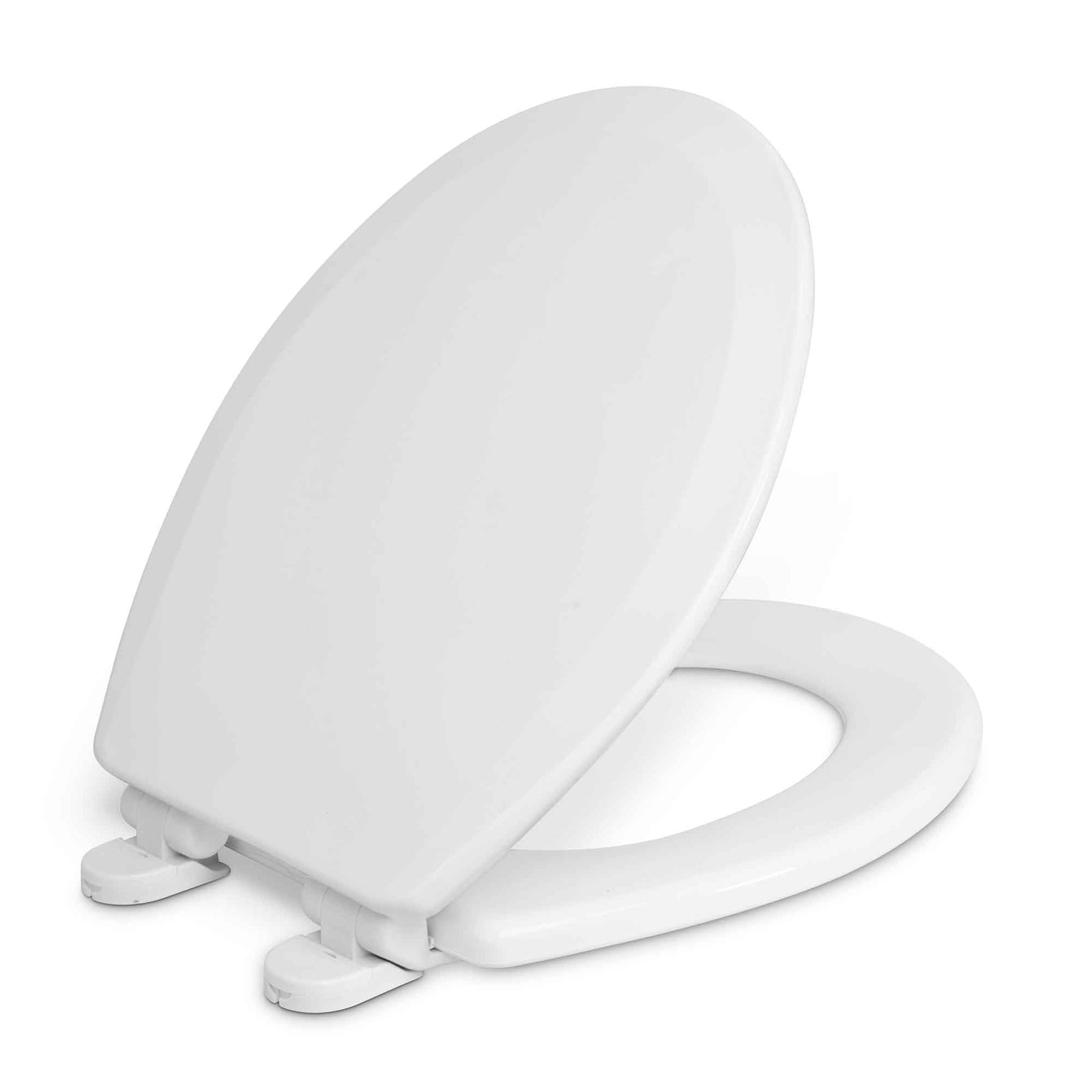 Siège de toilette rond à fermeture lente avec quincaillerie pour toilette jupée ou régulière, 17" x 14-3/8" x 2" 