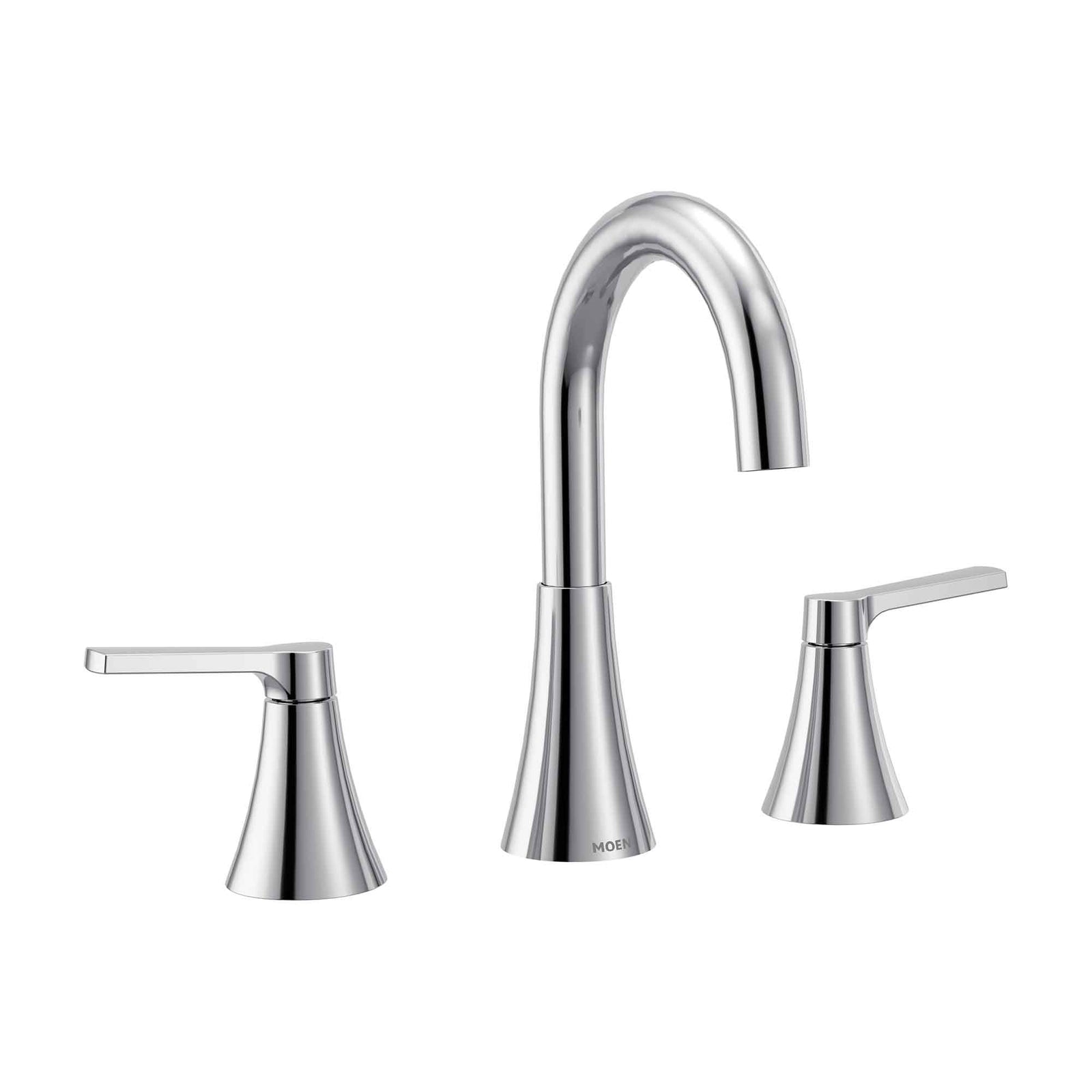 Robinet de salle de bain Mikah à 2 poignées et à grand arc, chrome (8" à 16")  