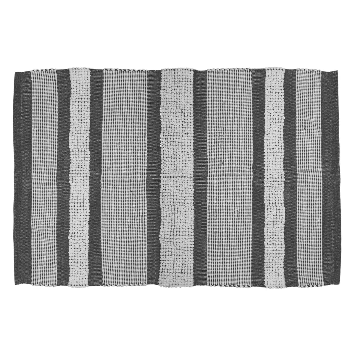 Grand tapis gris avec motif bouclé blanc, 74&quot; x 48&quot;