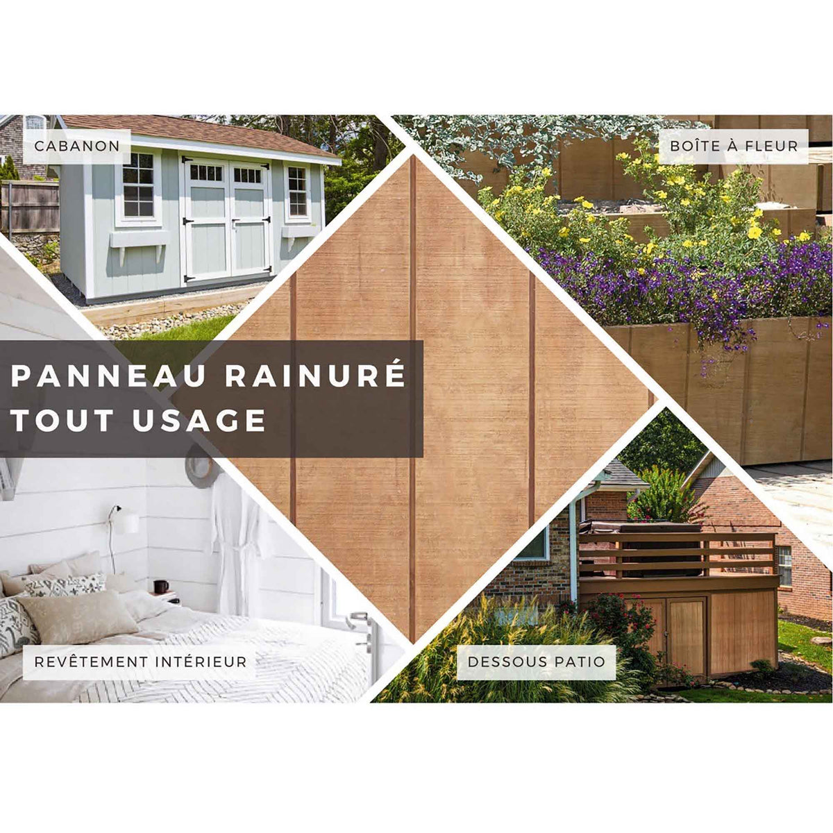 Panneau rainuré tout usage de 48-1/2'' x 96'', traité Terra Écologique